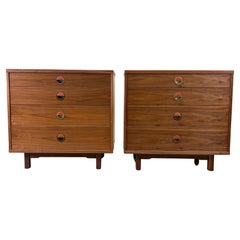 Pair of Chests with Natzler Tiles by Edward Wormley for Dunbar
