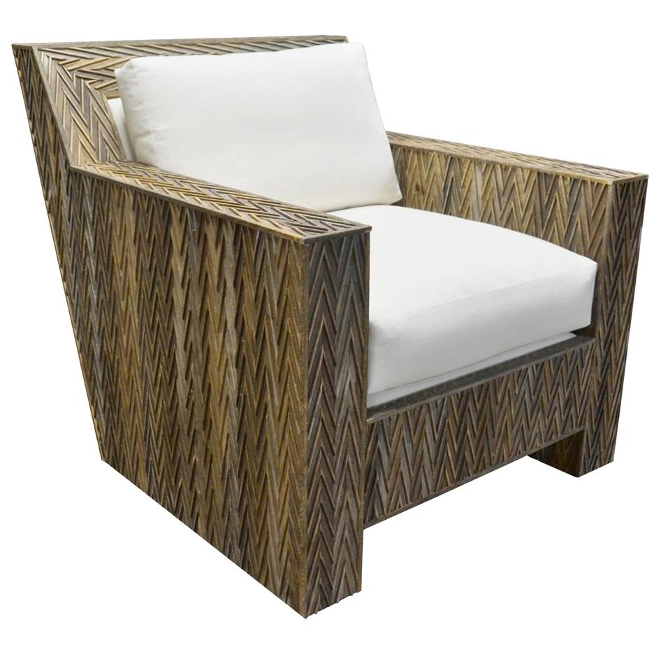 Pair of Chevron Lounge Chairs For Sale