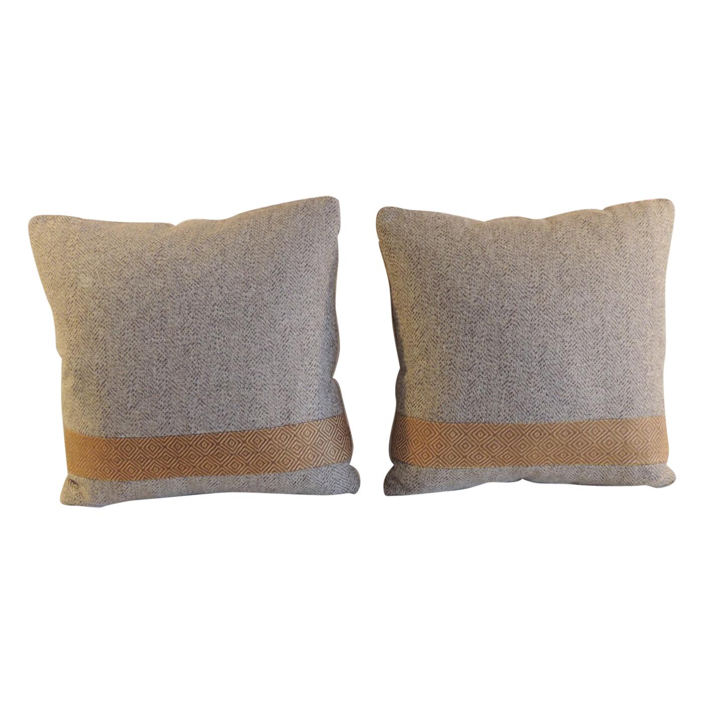 Chevron Pattern Brown and Red Woven Designer Pillows | Harrods US