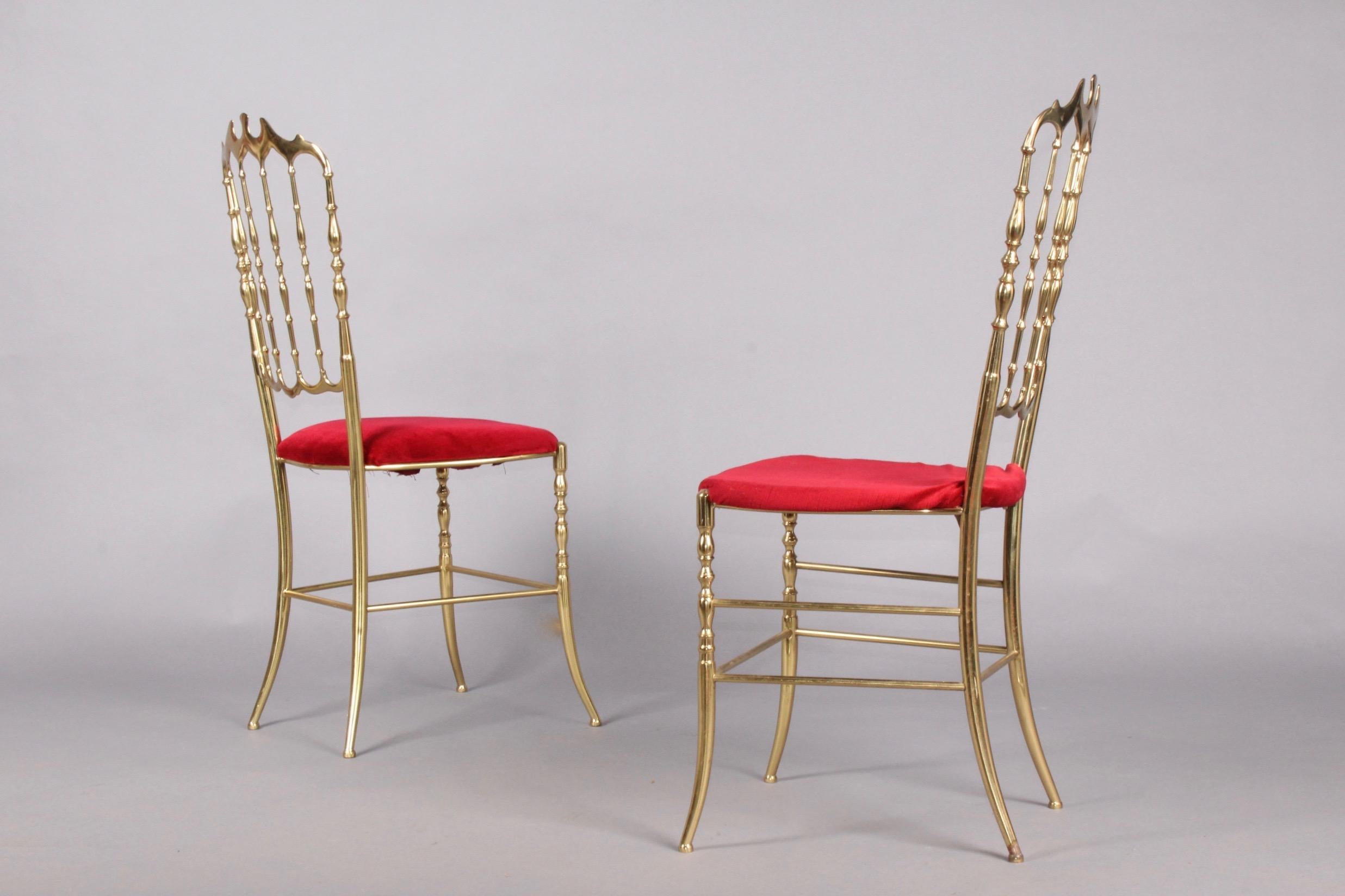 Pair of Chiavari Brass Chairs In Good Condition In grand Lancy, CH