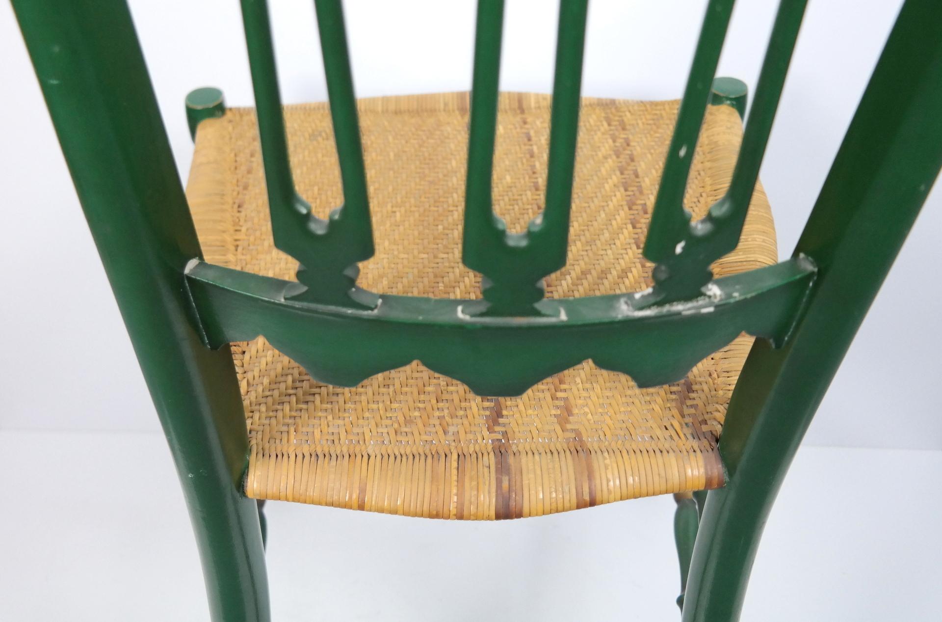 Pair of Chiavari Chairs, 1950s Italian Design, Original Paint and Cane Seats For Sale 11