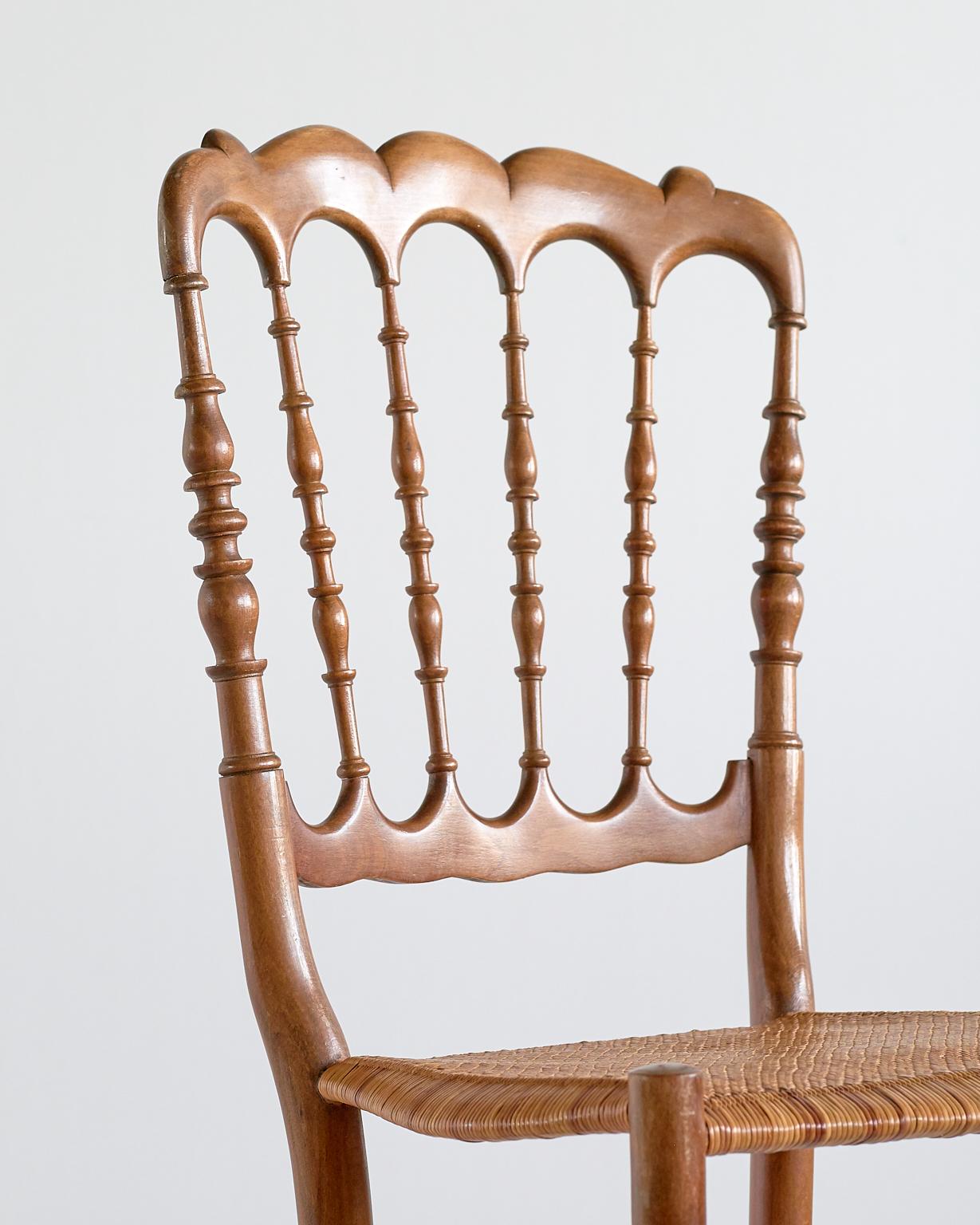 Pair of Chiavari Chairs in Beech and Cane, F.lli Zunino & Rivarola, Italy, 1950s 2