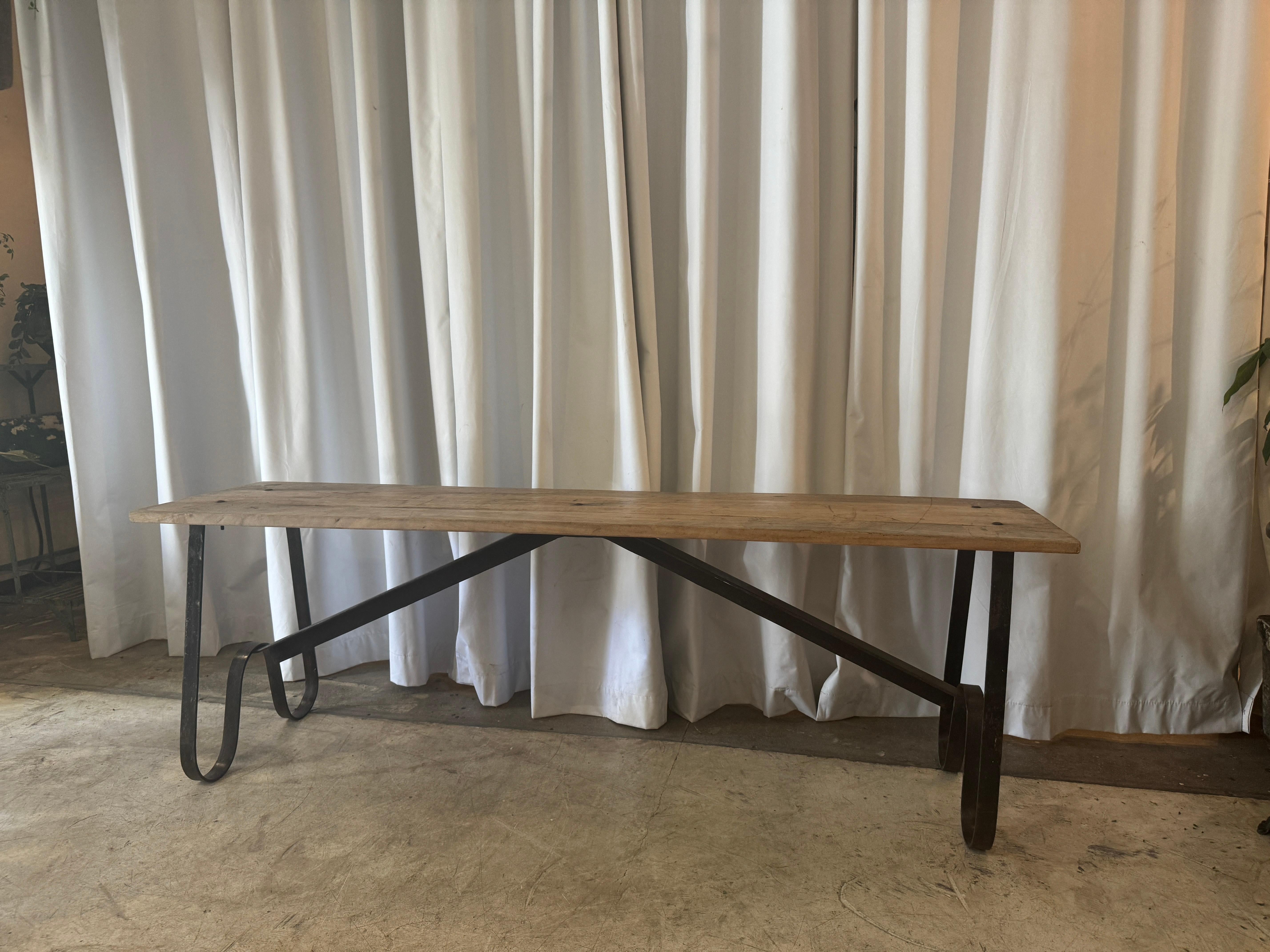 Elegant and full of rustic French charm, this pair of “Grimaud” benches from Chic Antique perfectly captures the brand’s signature blend of vintage industrial craftsmanship and timeless simplicity.

Each bench features a solid reclaimed wood plank