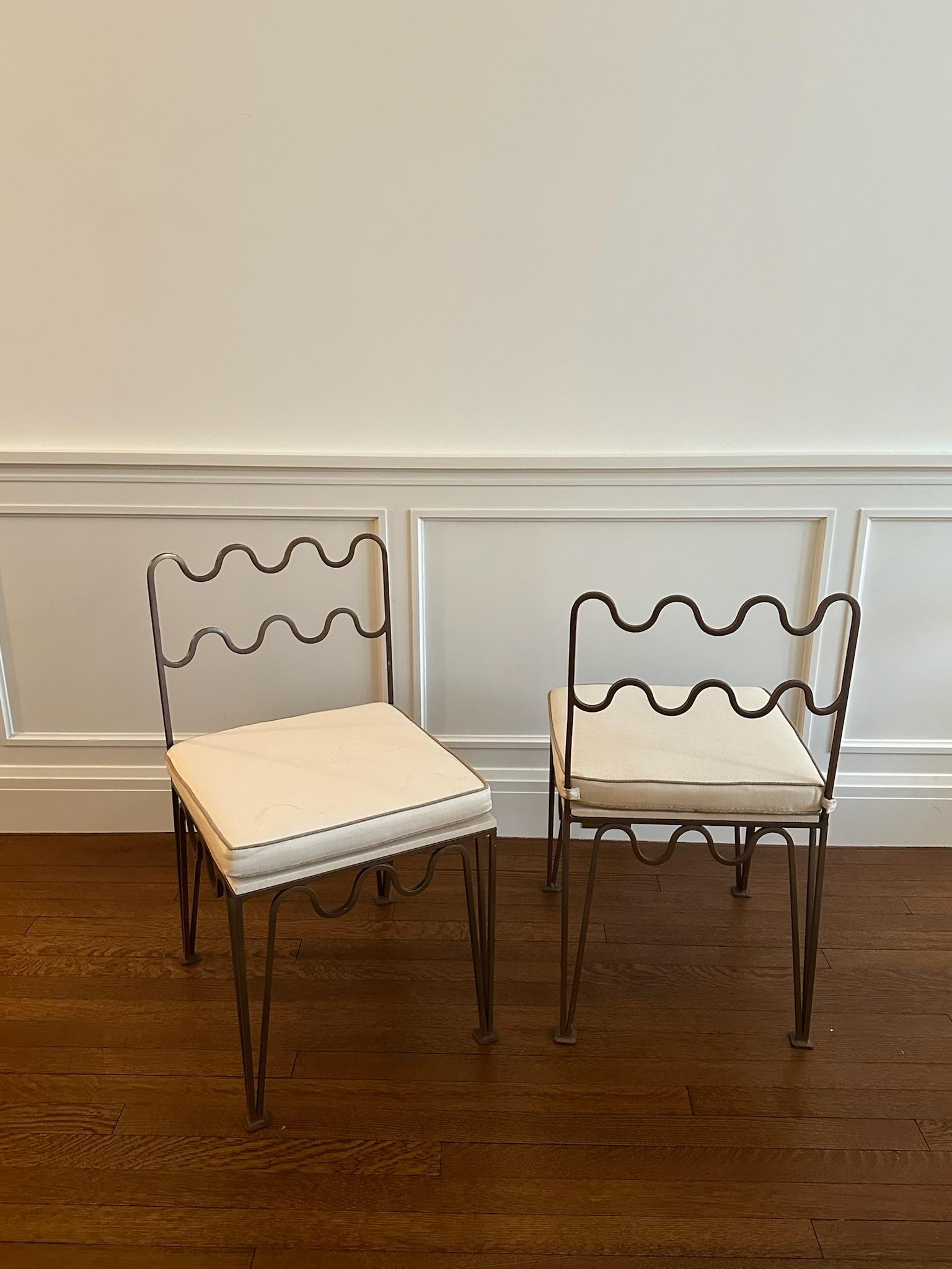 Paar Beistellstühle aus Bronze, inspiriert von Royere (Organische Moderne) im Angebot