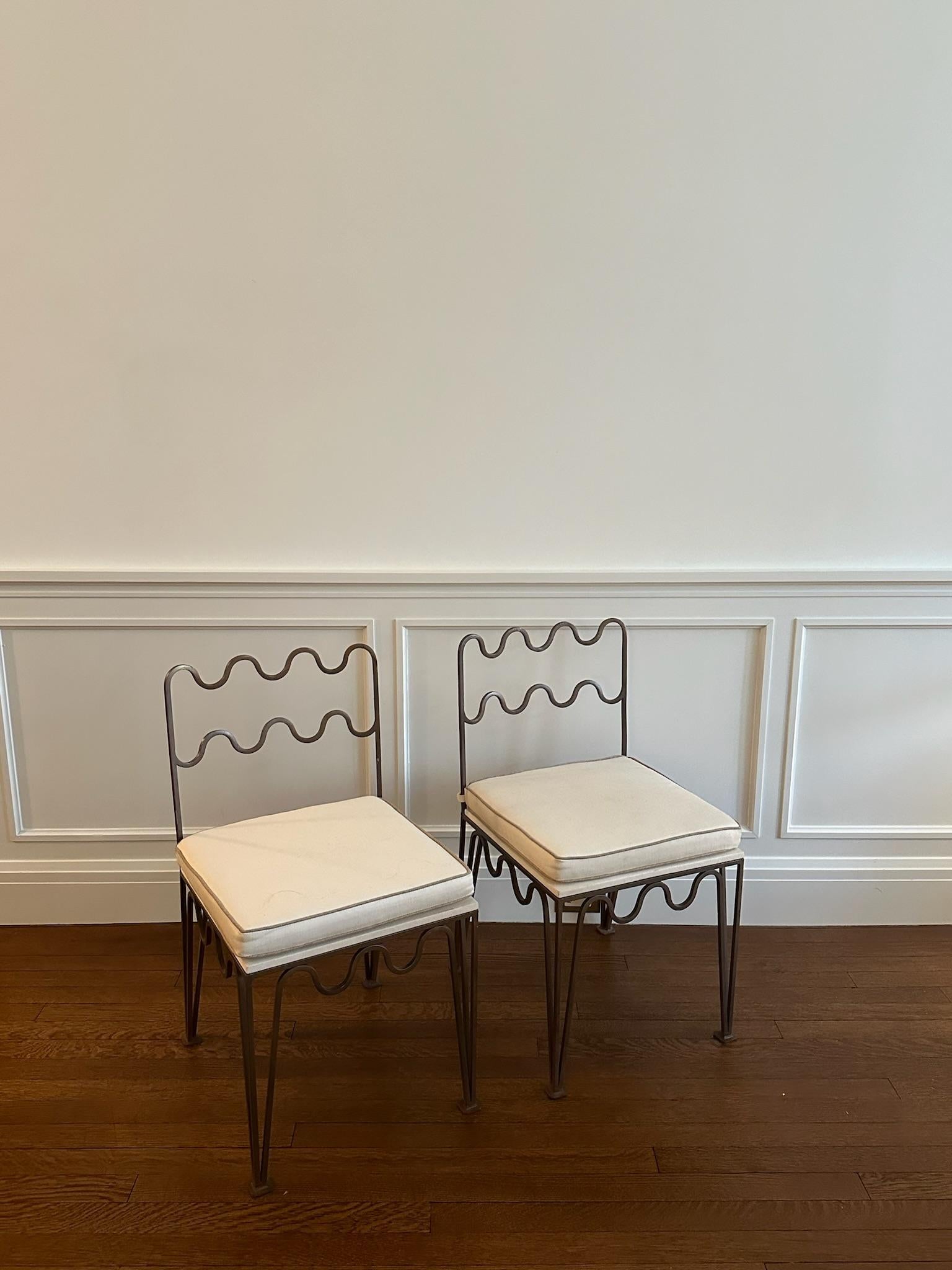 Paar Beistellstühle aus Bronze, inspiriert von Royere im Zustand „Gut“ im Angebot in New York, NY