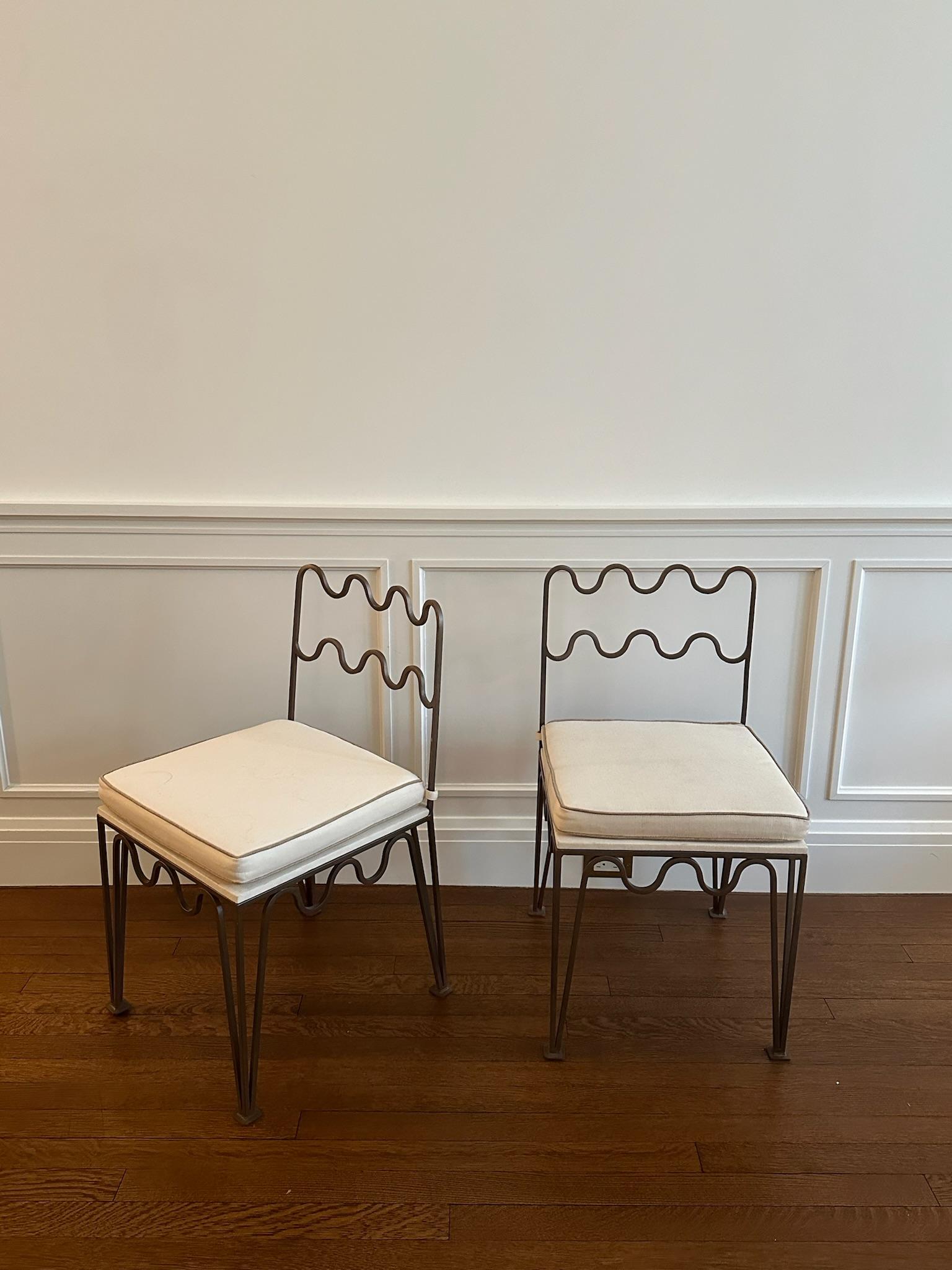Paar Beistellstühle aus Bronze, inspiriert von Royere im Angebot 1