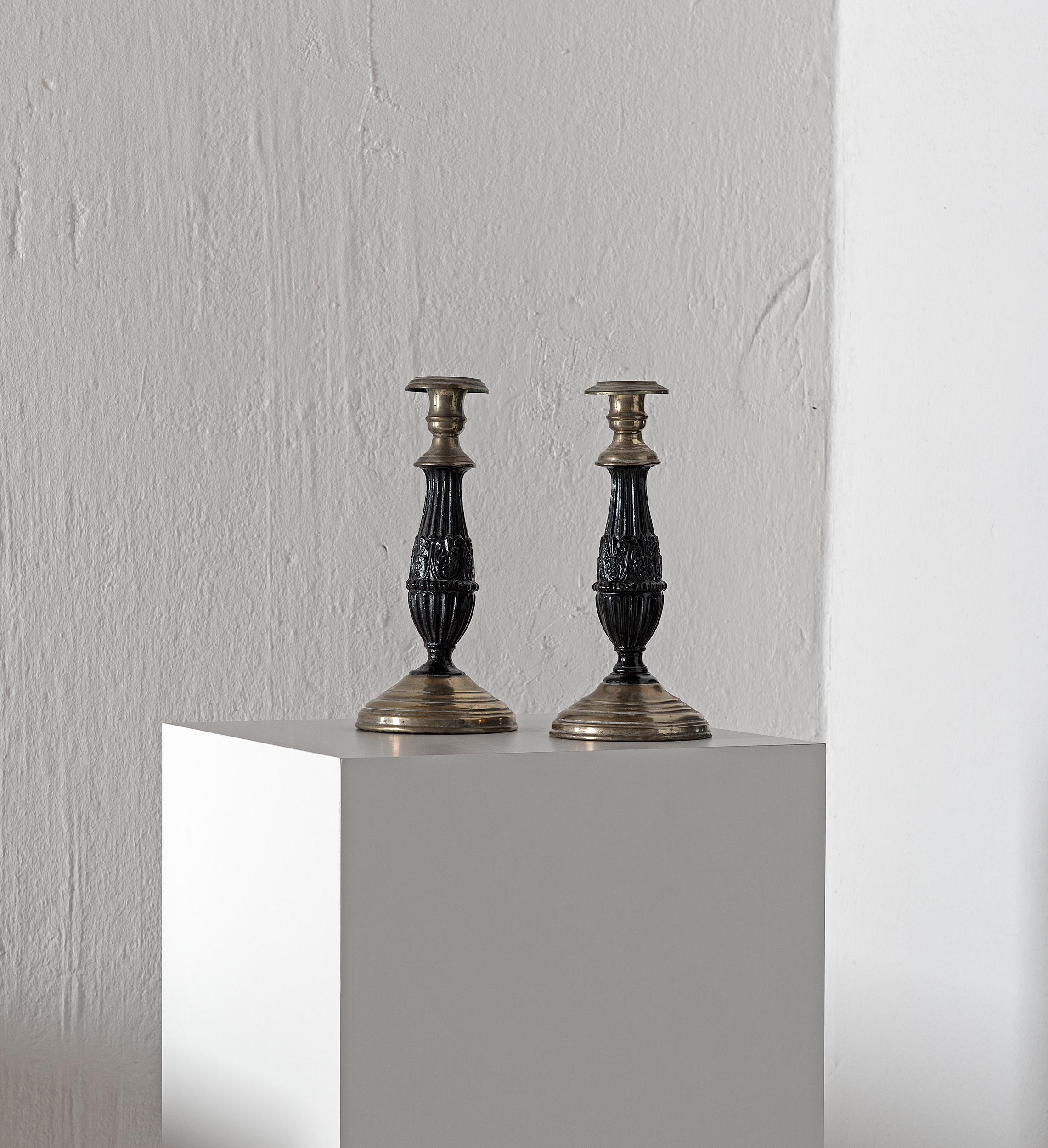 French Pair of Chic Empire Candlesticks, circa 1810