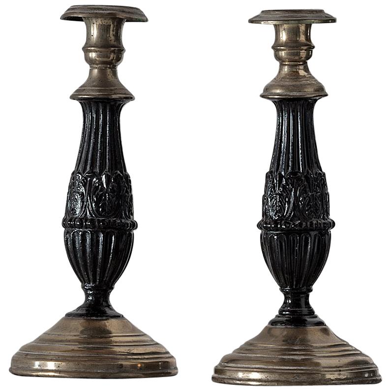 Pair of Chic Empire Candlesticks, circa 1810