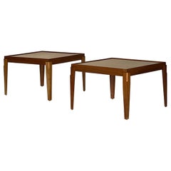 Pair of Chic Italian Blond Ash End Tables in the Style of Gio Ponti
