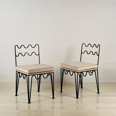 Pair of Chic 'Méandre' Bronze Side Chairs by Design Frères