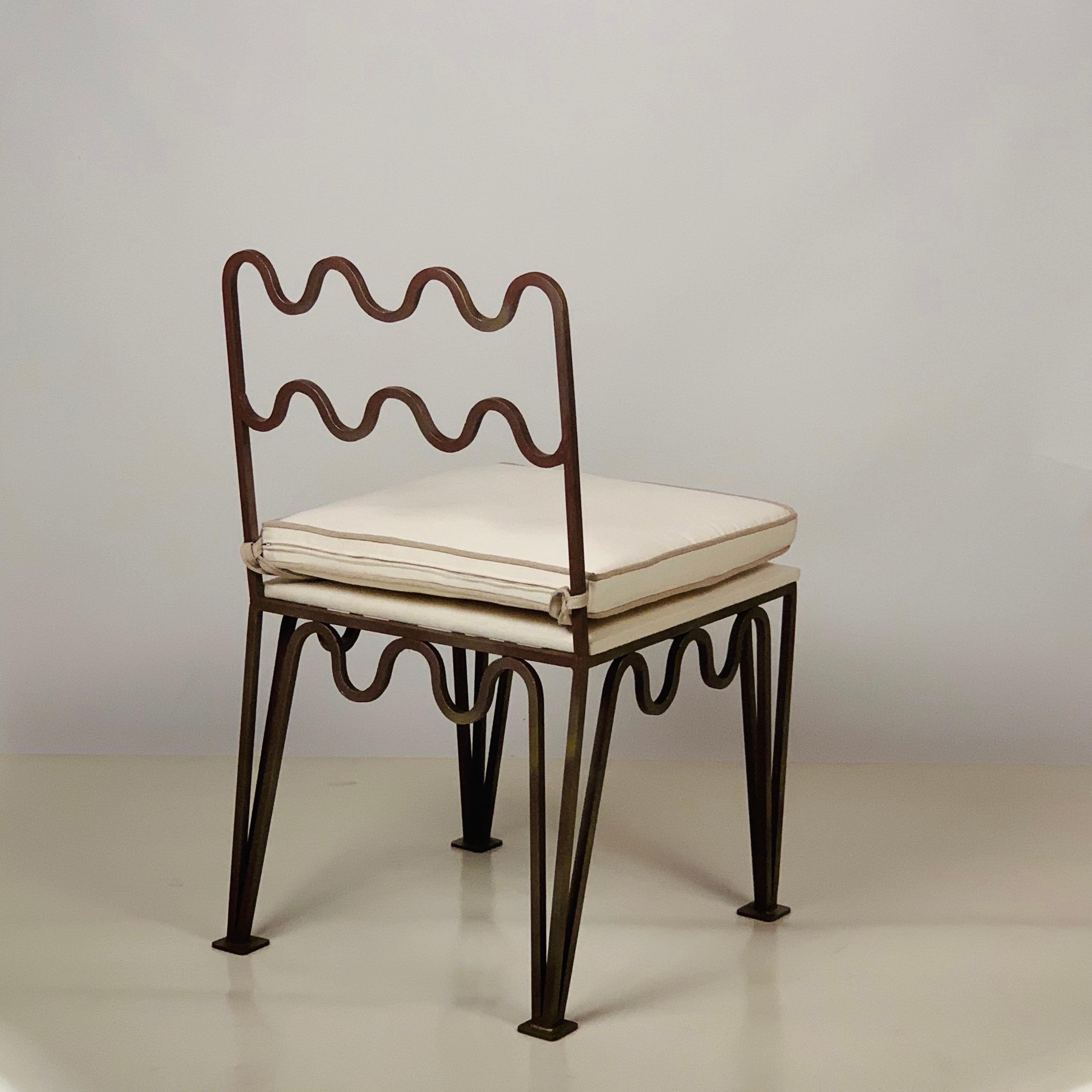French Pair of Chic 'Méandre' Side Chairs by Design Frères For Sale