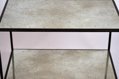 Pair of Chic 'Rectiligne' Mirrored End Tables by Design Frères