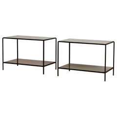 Pair of Chic 'Rectiligne' Mirrored End Tables by Design Frères