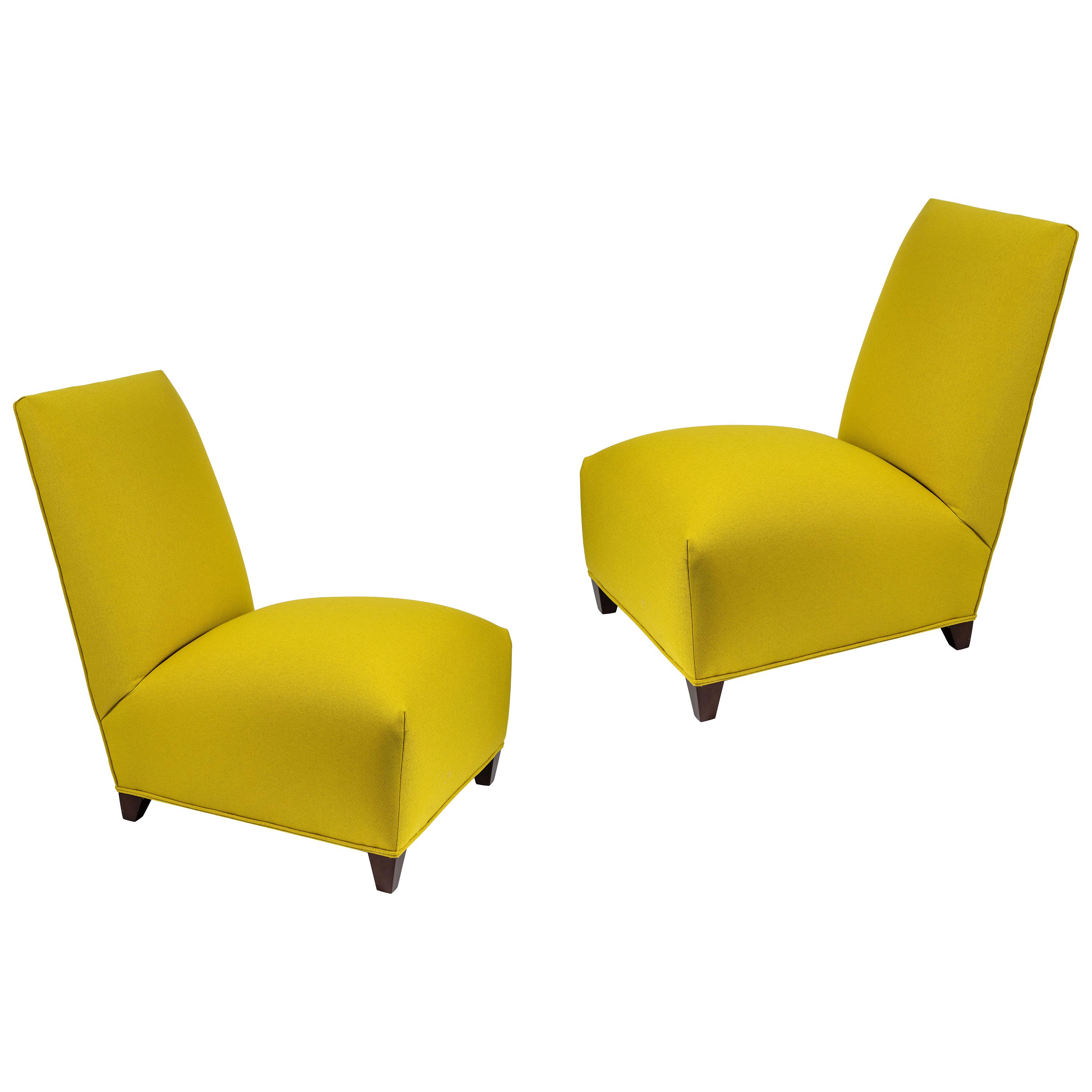 Pair of Chic Slipper Chairs by Donghia, 1980s