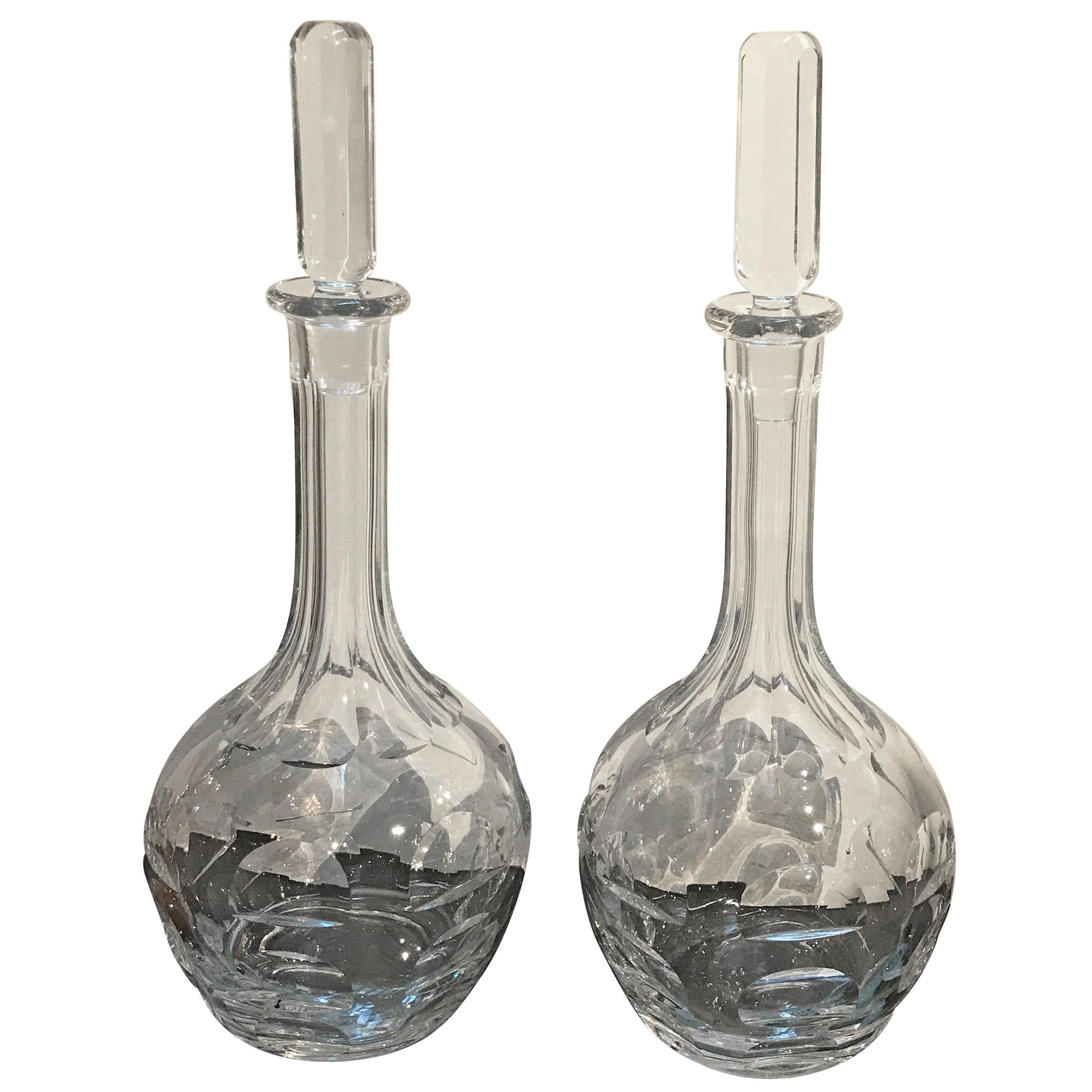 Pair of Chic Swedish Decanters Sven Palqvist For Sale