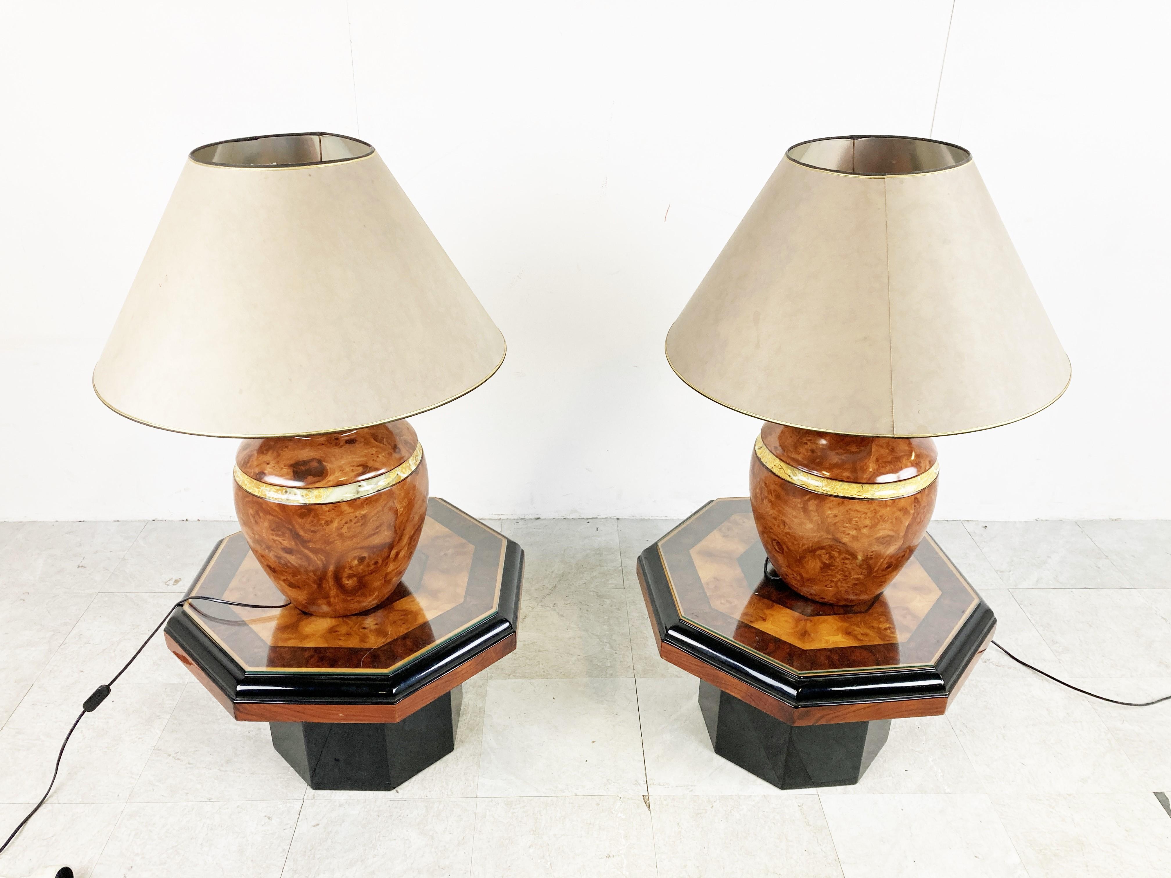 Hollywood Regency Pair of Chic Table Lamps, 1980s For Sale