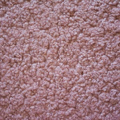 Pair of Chiclet Chairs in Blush Pink Faux Shearling/ Boucle, a pair