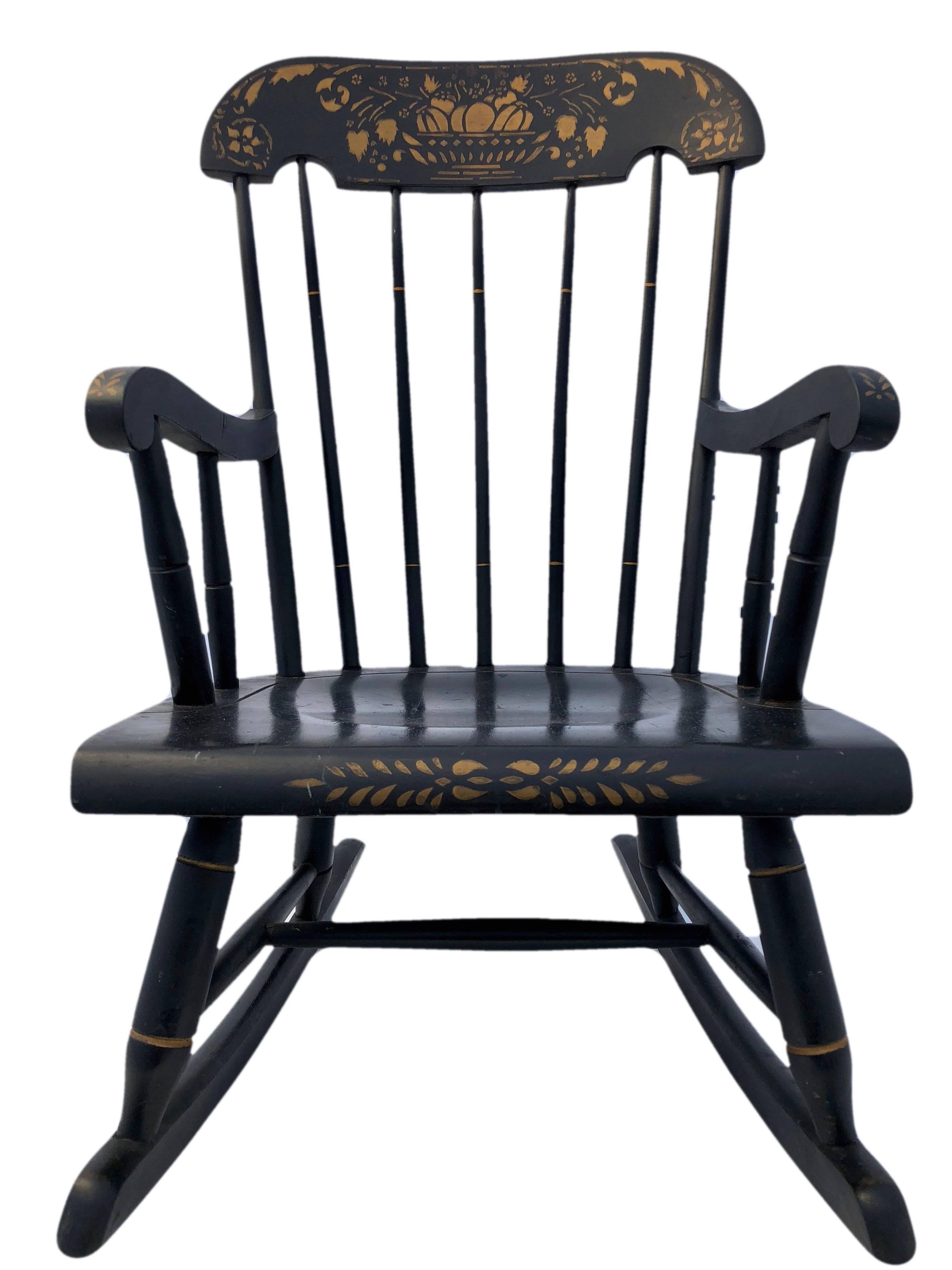 black hitchcock rocking chair