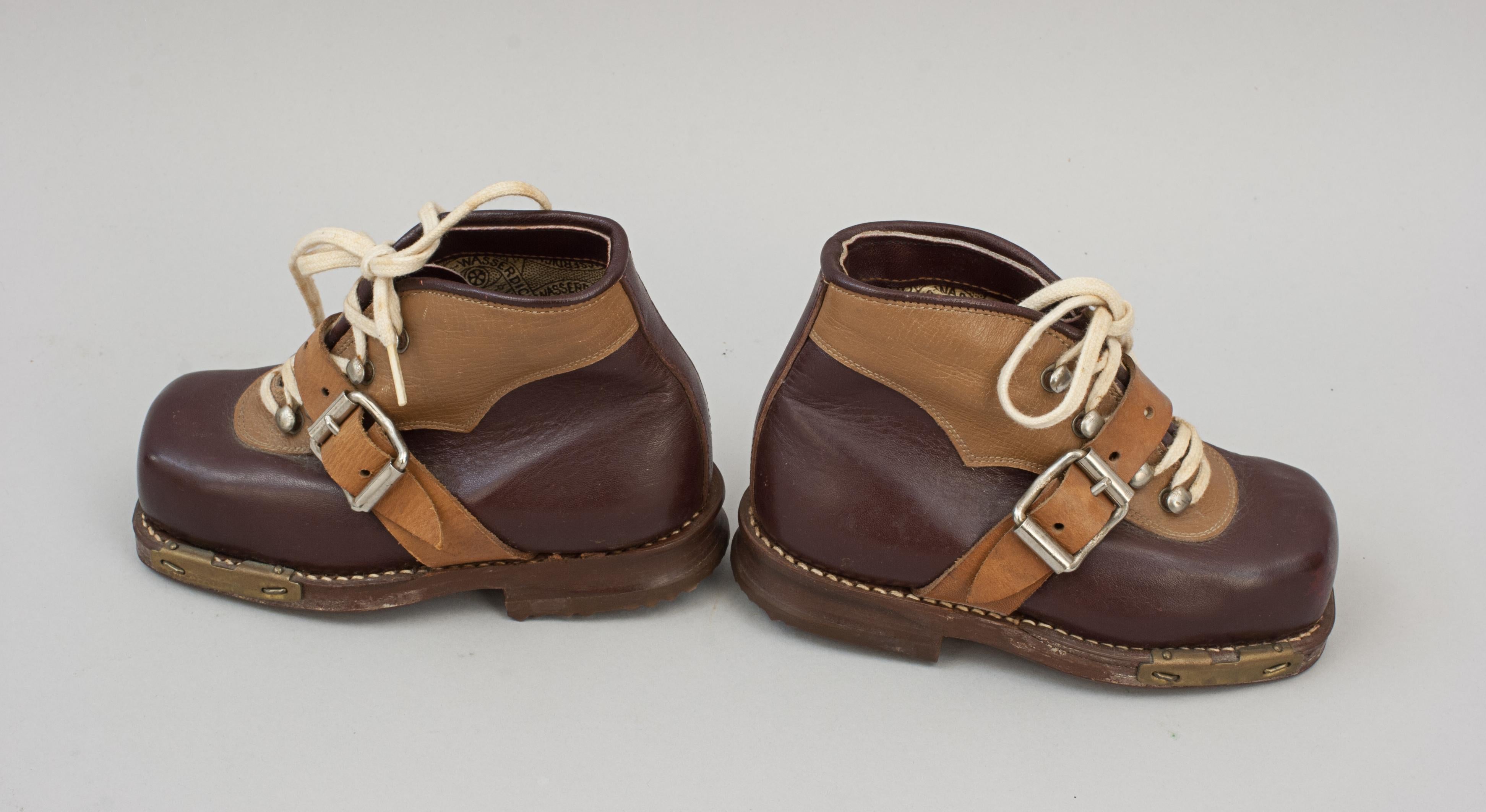 20th Century Pair of Childs Laufwohl Ski Boots For Sale