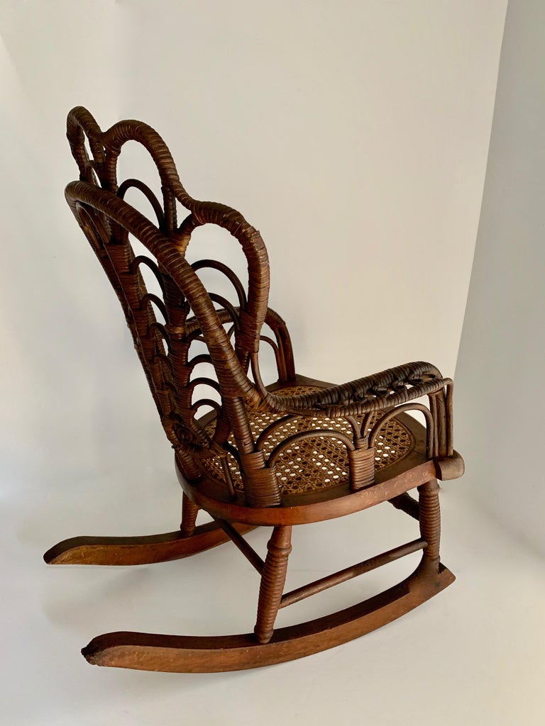 Pair of Childs Wicker Chair and Rocker at 1stDibs | child's wicker ...