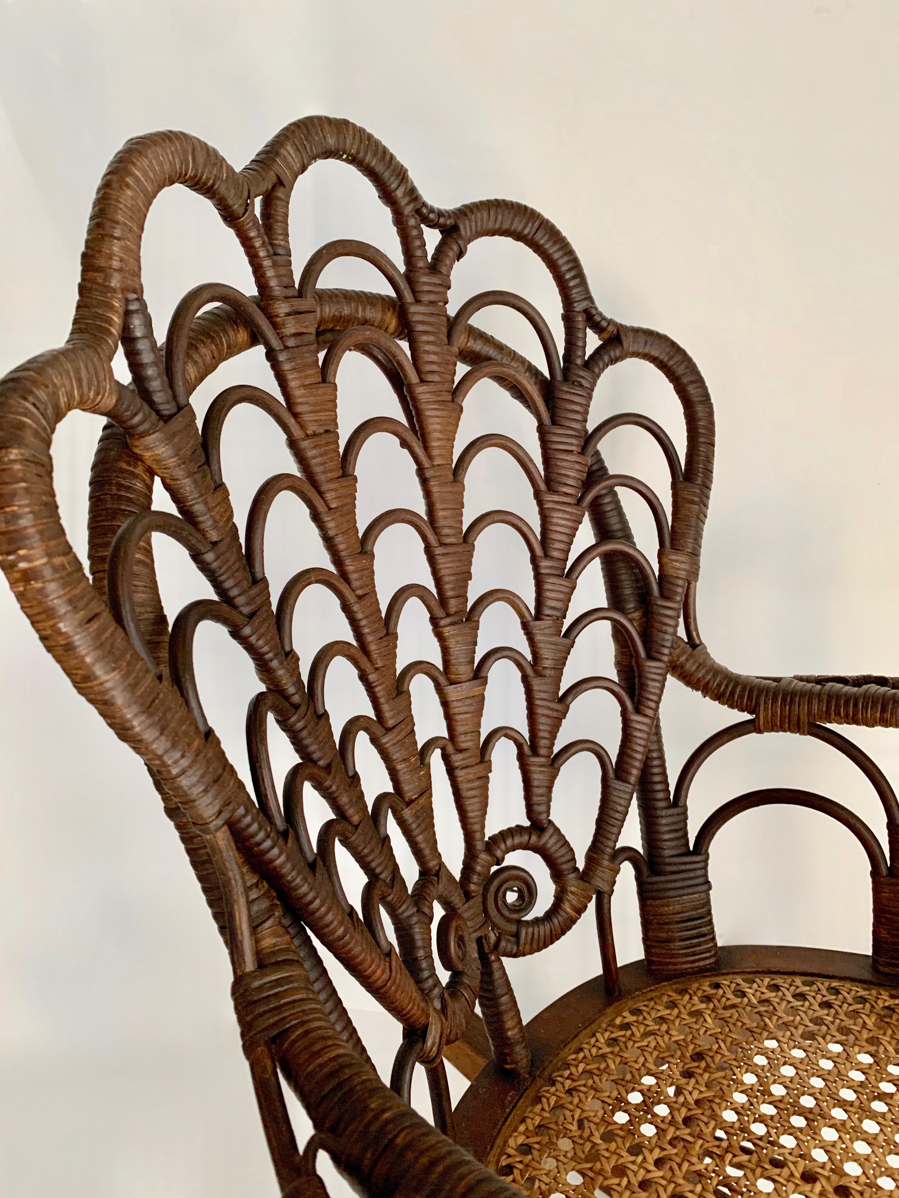 Pair of Childs Wicker Chair and Rocker 8