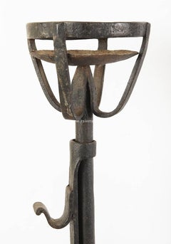Pair of Chimney Firedogs, Wrought Iron, 16th-17th Century
