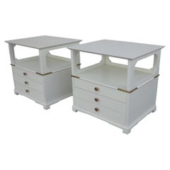 Vintage Pair of Chin Hua Nightstands by Renzo Rutili for Johnson Furniture Co