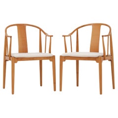 Pair of China Chairs by Hans J. Wegner, Maker Fritz Hansen