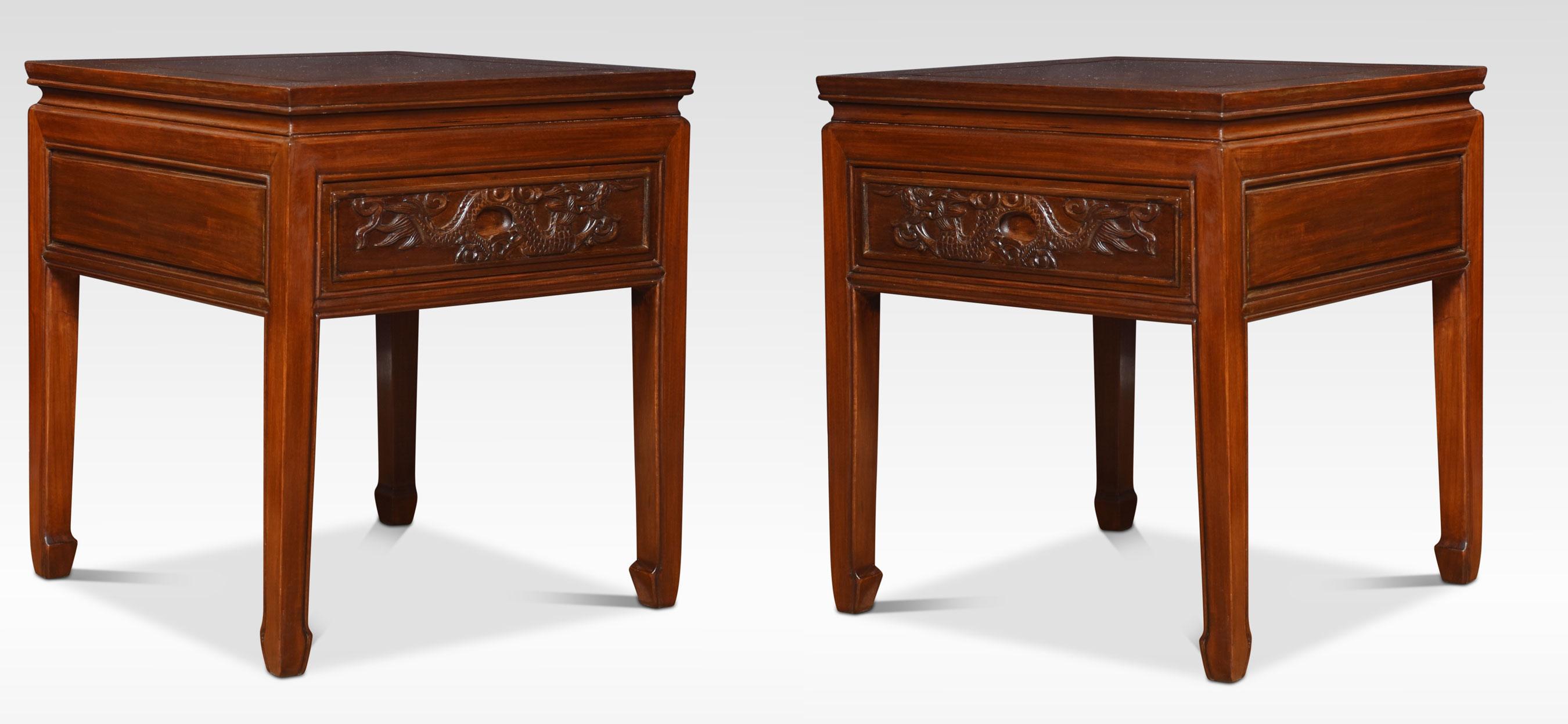 20th Century Pair of Chinease Side Tables