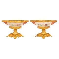 pair of Chinese 18th century Louis XV st. Porcelain and Ormolu centerpieces
