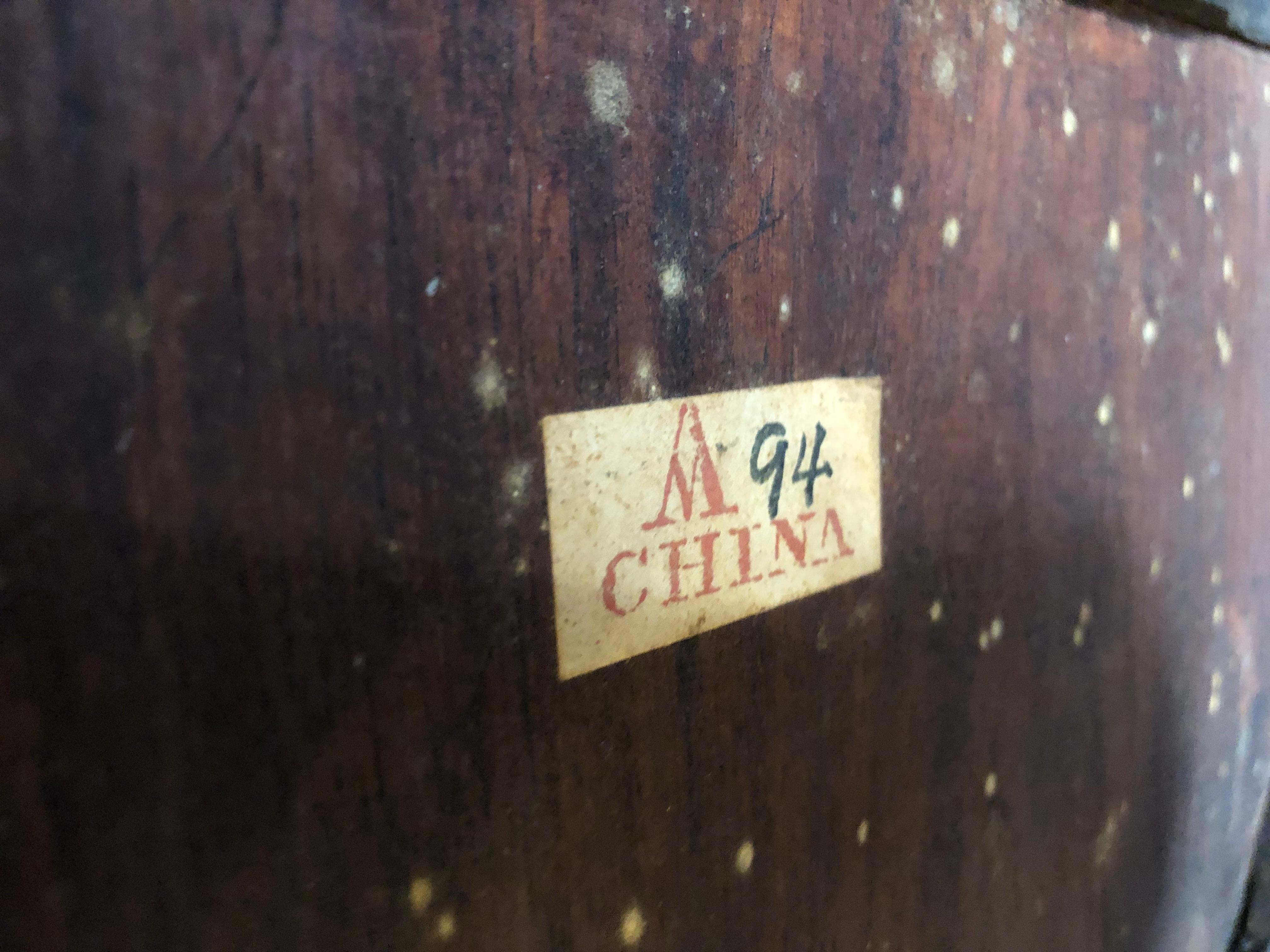 Pair of Chinese 19 Century Teak-Wood Marble Top Stands or End Tables 9