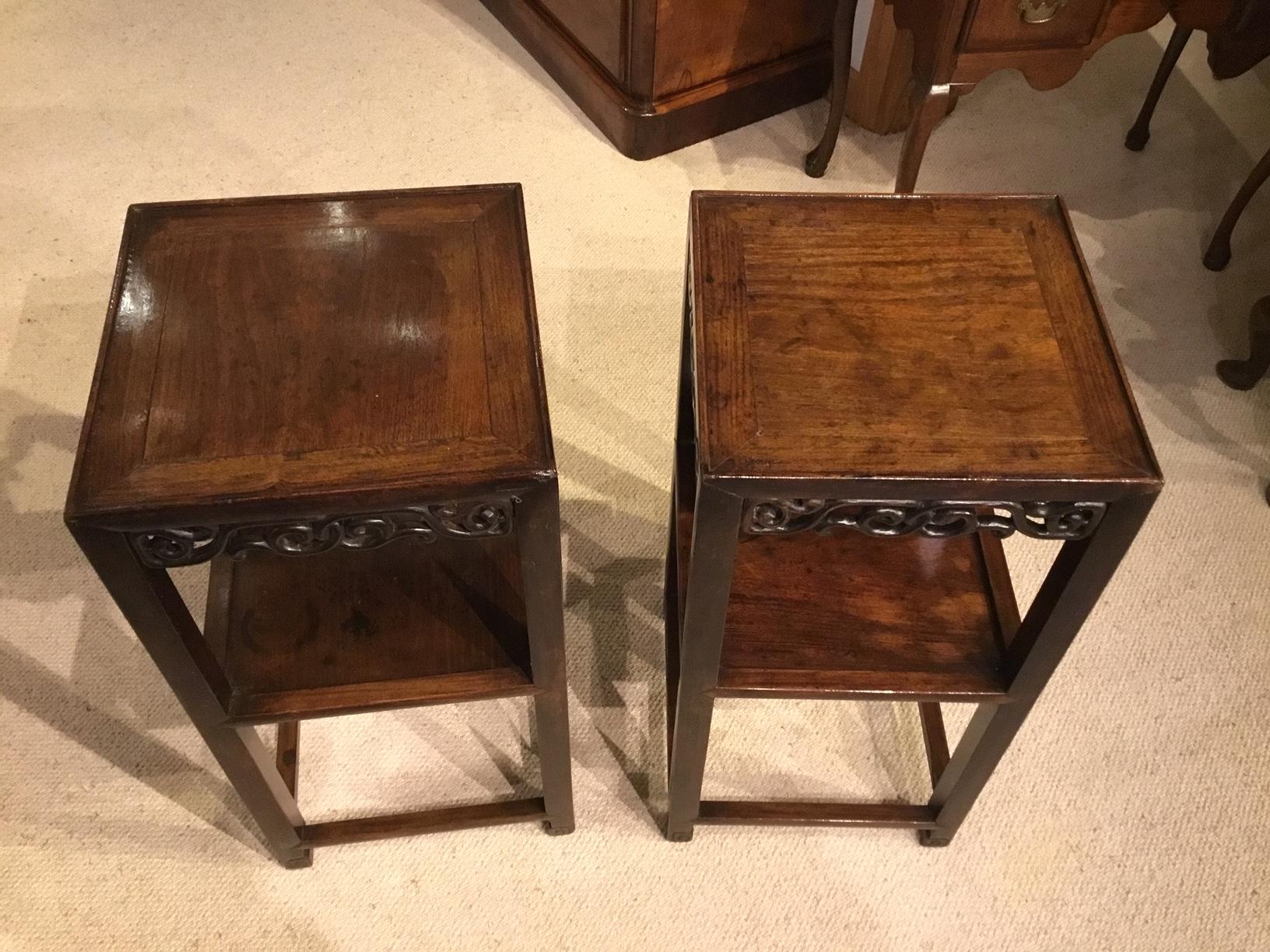 Pair of Chinese 19th Century Hardwood Stands 2