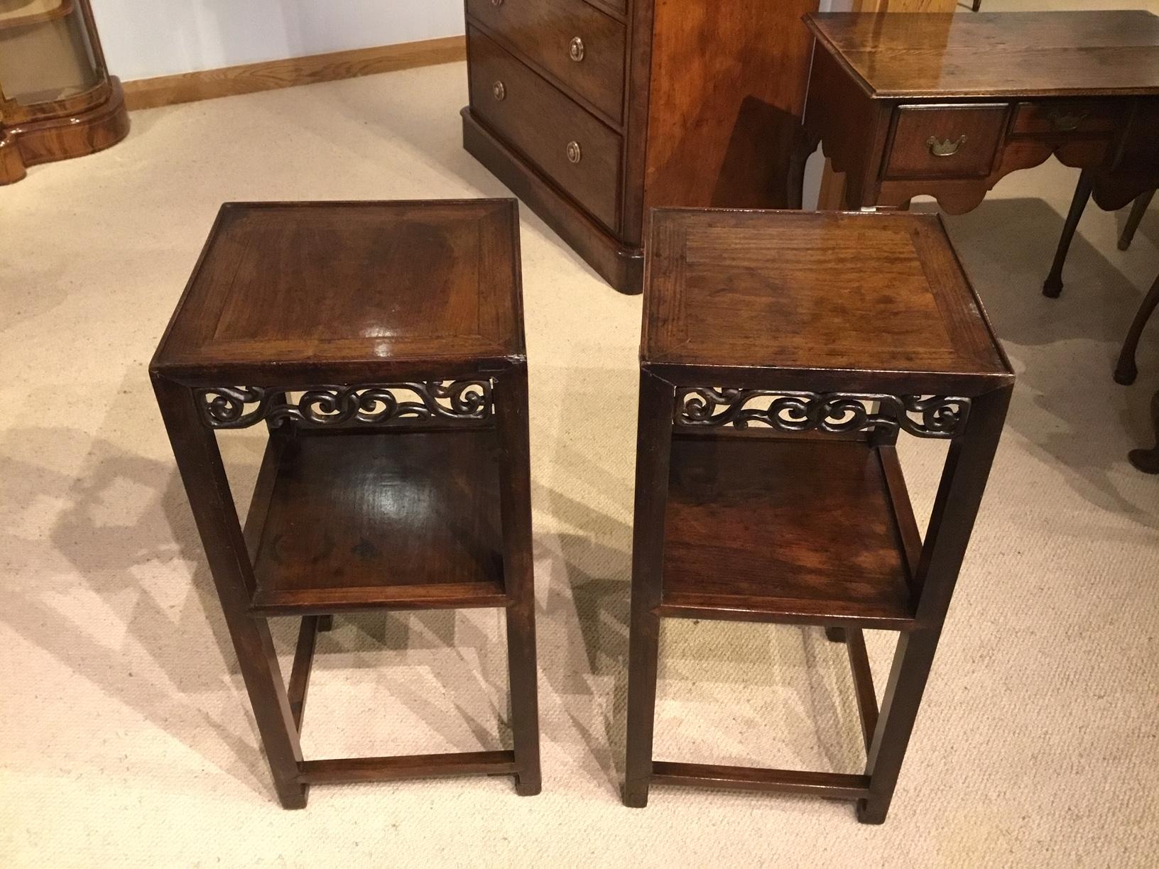 Pair of Chinese 19th Century Hardwood Stands 3