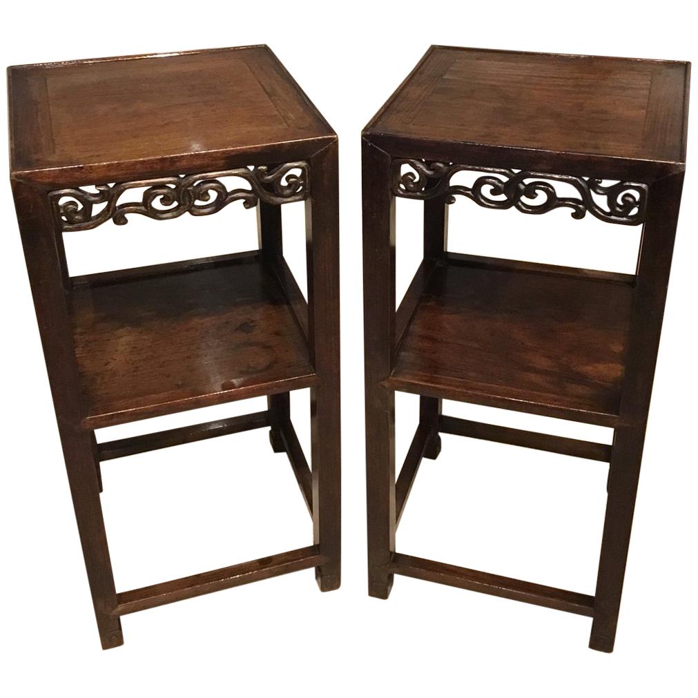Pair of Chinese 19th Century Hardwood Stands