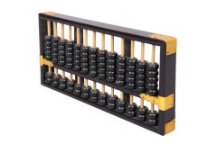 Pair of Chinese Abacuses by Lotus Flower