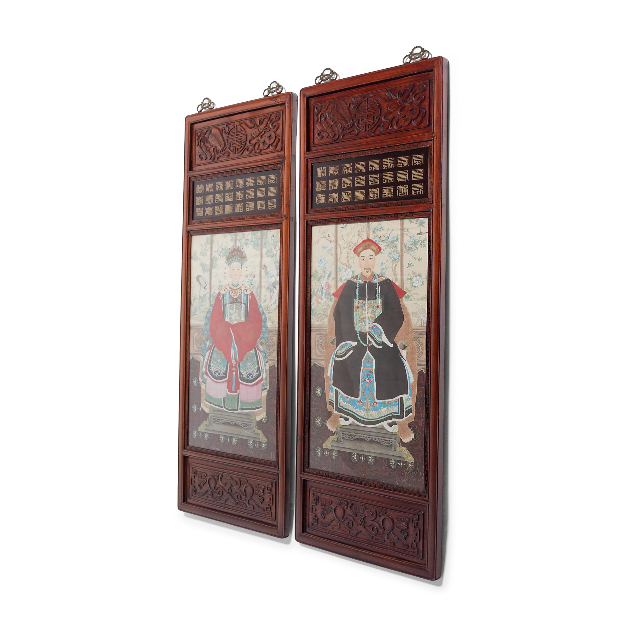 Believing that the departed continue to hold influence over the lives of the living, many Chinese households honor their ancestors in private family rituals, invoking their spirits for long life, health, and prosperity. Commemorative portraits,