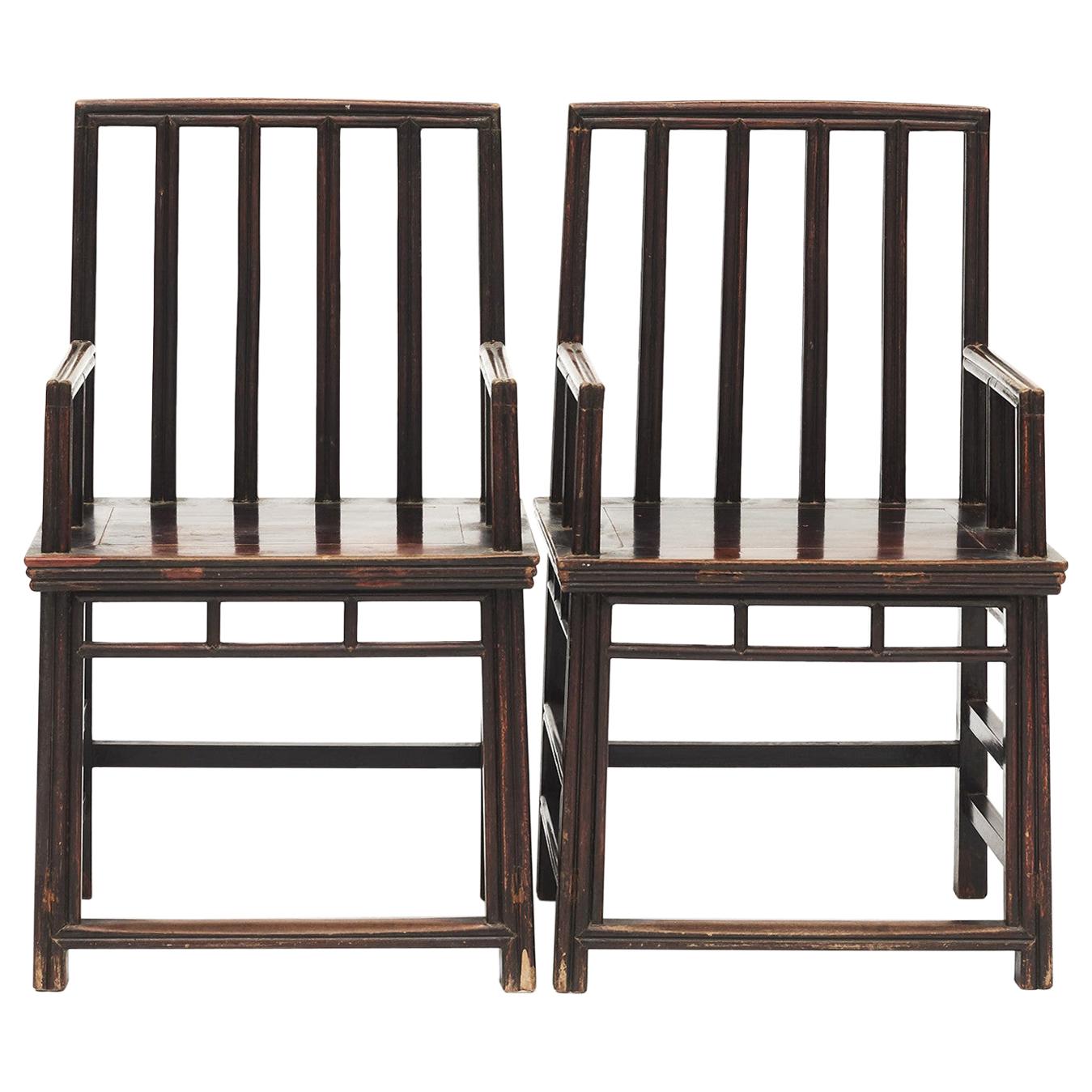 Pair of Chinese Architetural Armchairs