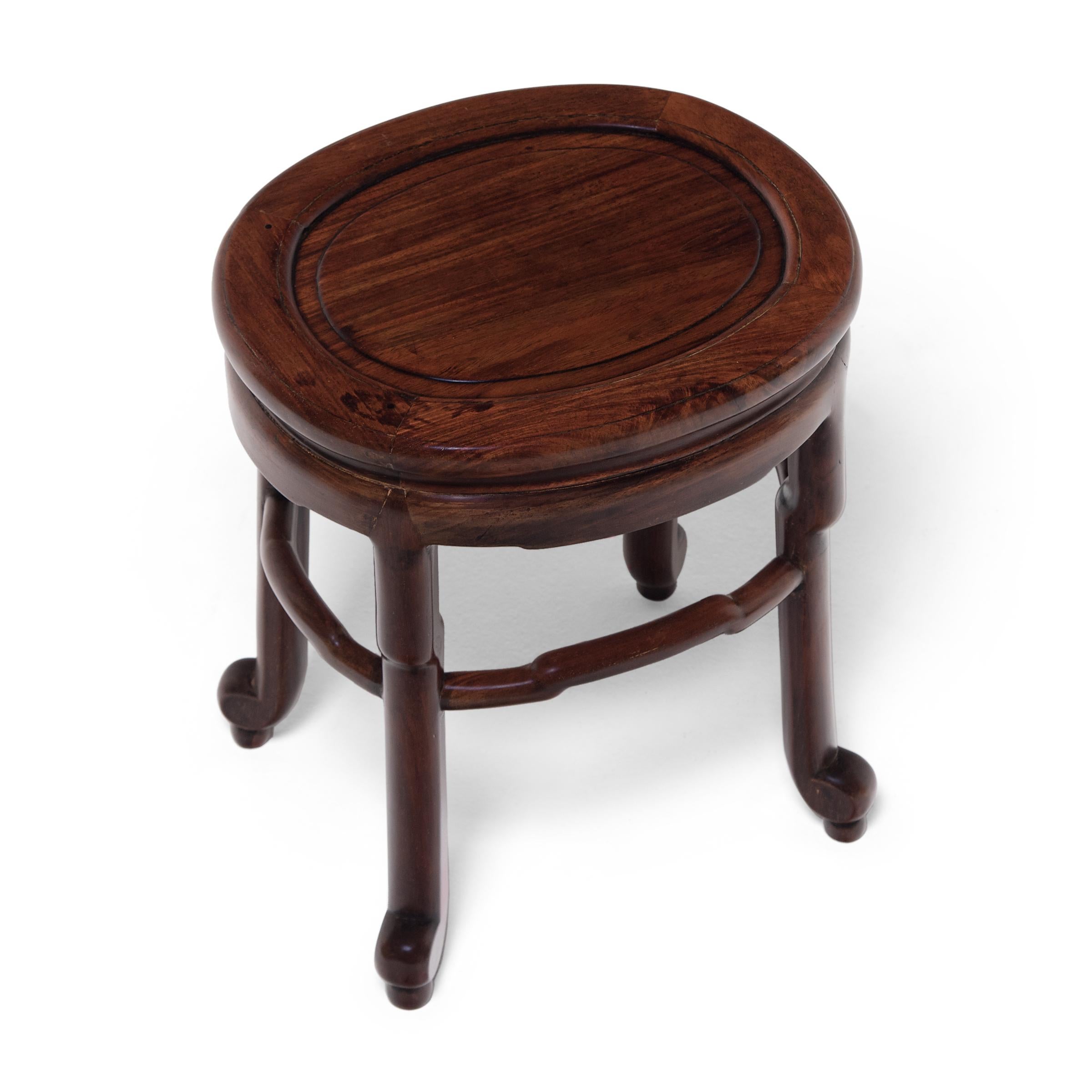 Pair of Chinese Art Deco Oval Stools, c. 1900 1