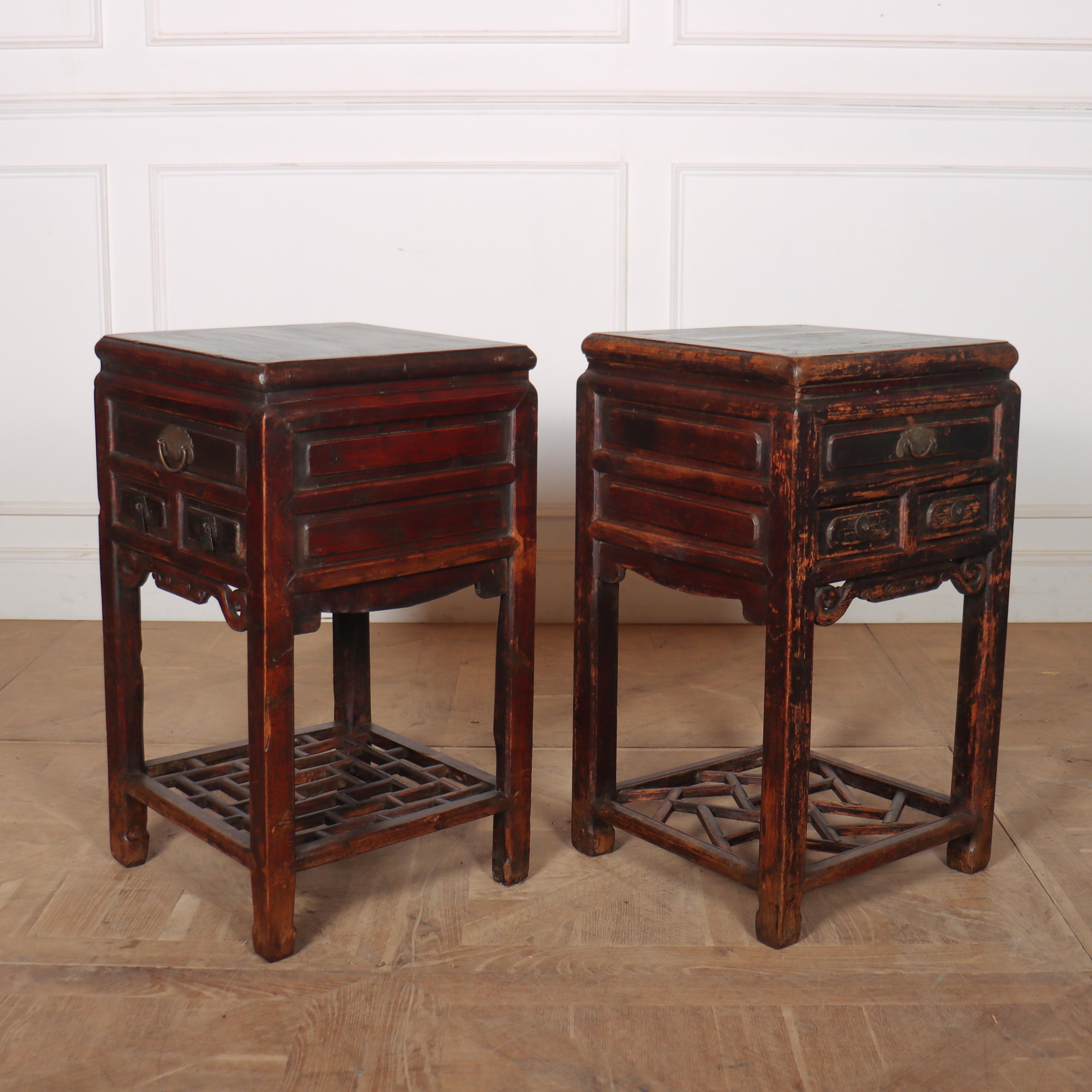 Pair of Chinese Bedside Tables For Sale 1