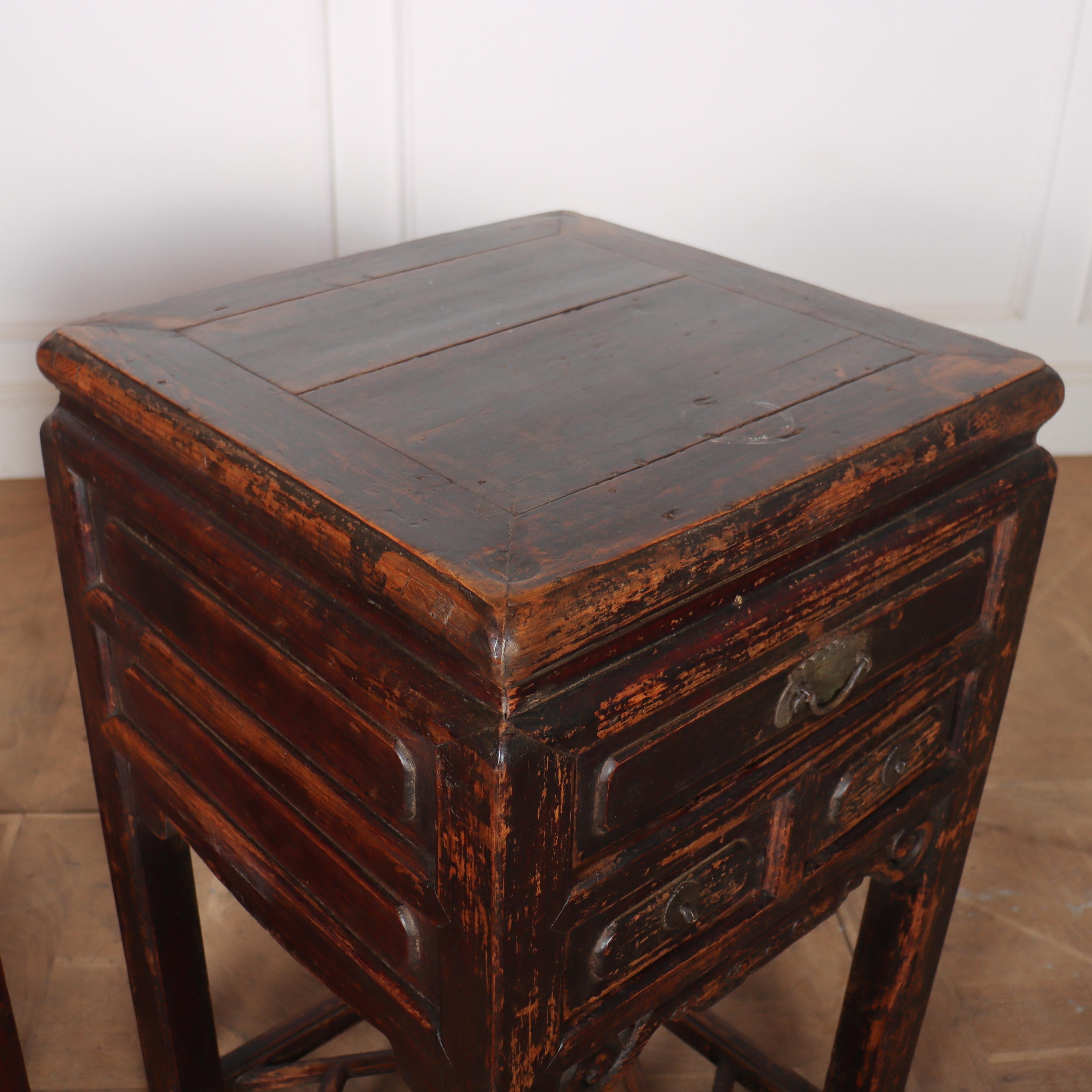 Pair of Chinese Bedside Tables For Sale 2