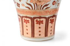 Pair of Chinese Beige and Orange Fish Design Meiping Porcelain Vases