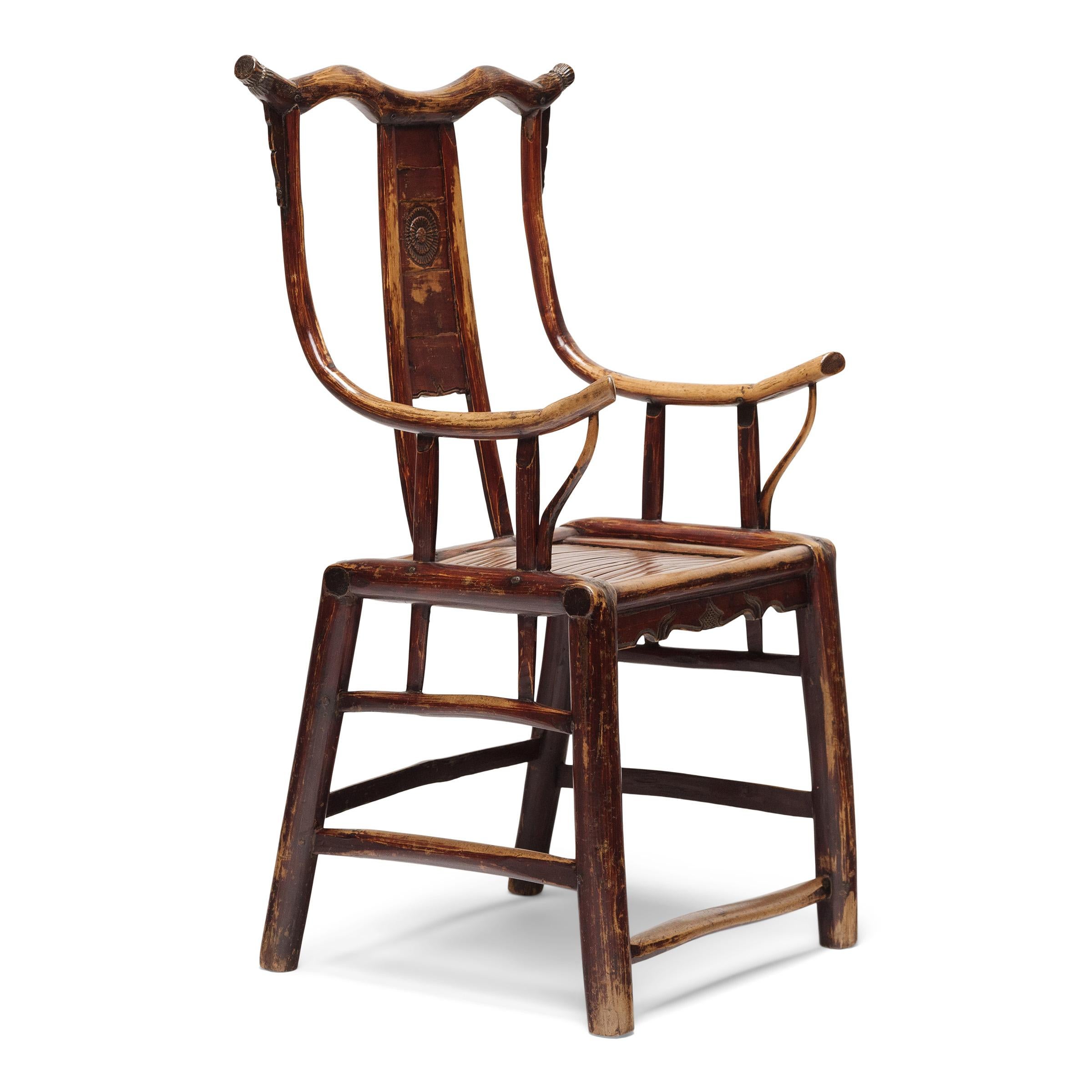 Laqué Paire de fauteuils en bois de chrysanthème en bentwood chinois, c.I.C. en vente