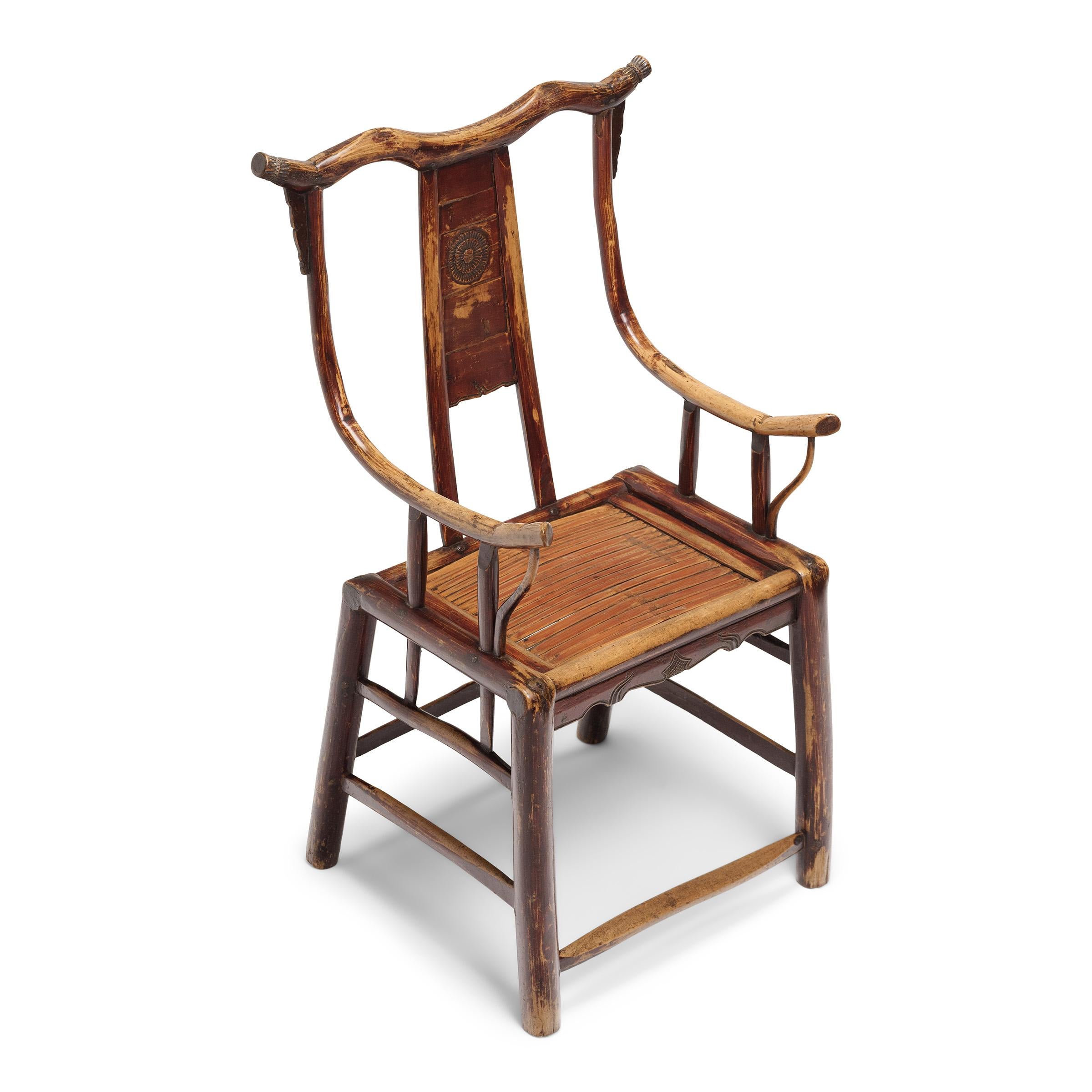 Paire de fauteuils en bois de chrysanthème en bentwood chinois, c.I.C. Bon état - En vente à Chicago, IL