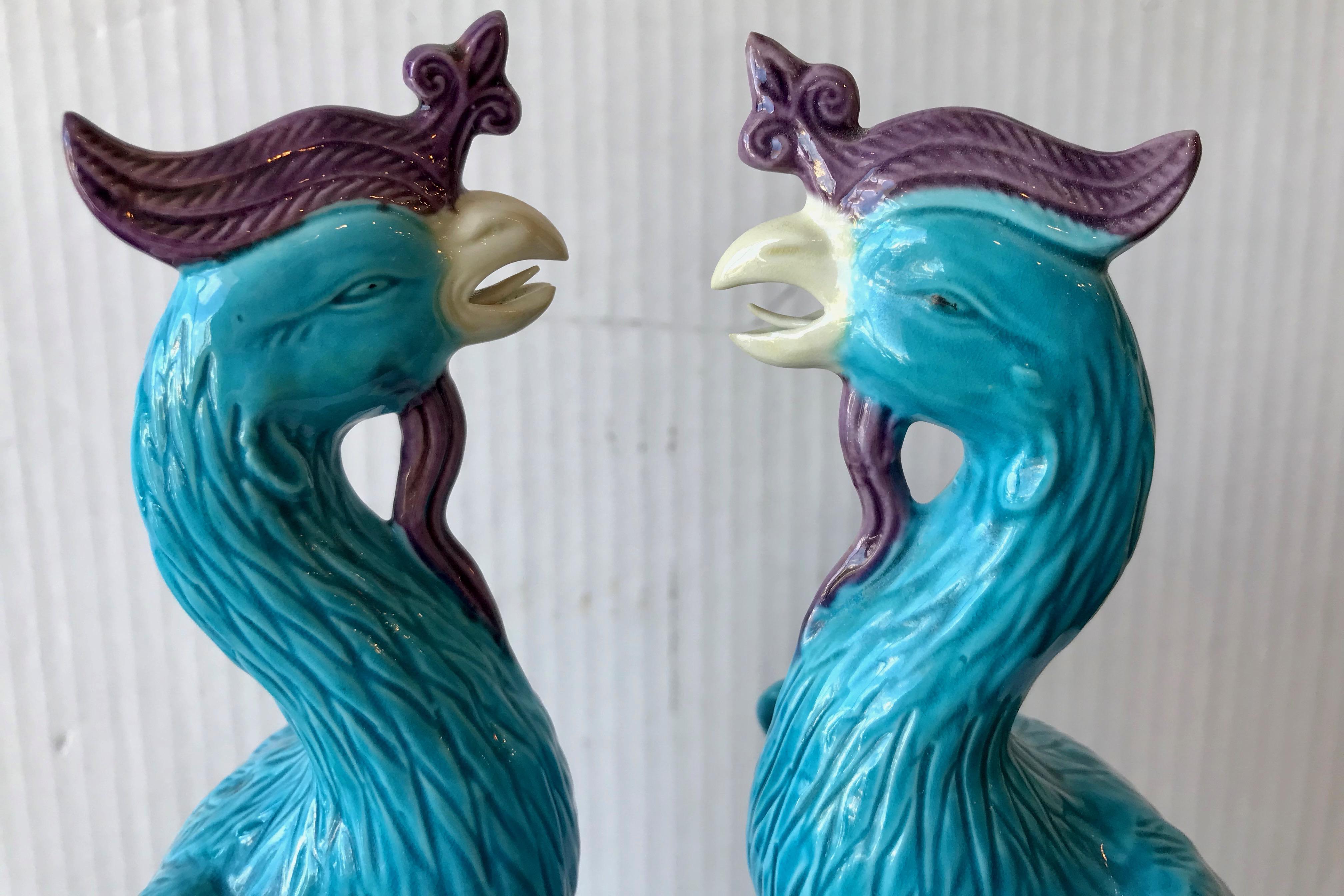 Pair of Chinese Birds of Paradise Figurines 6