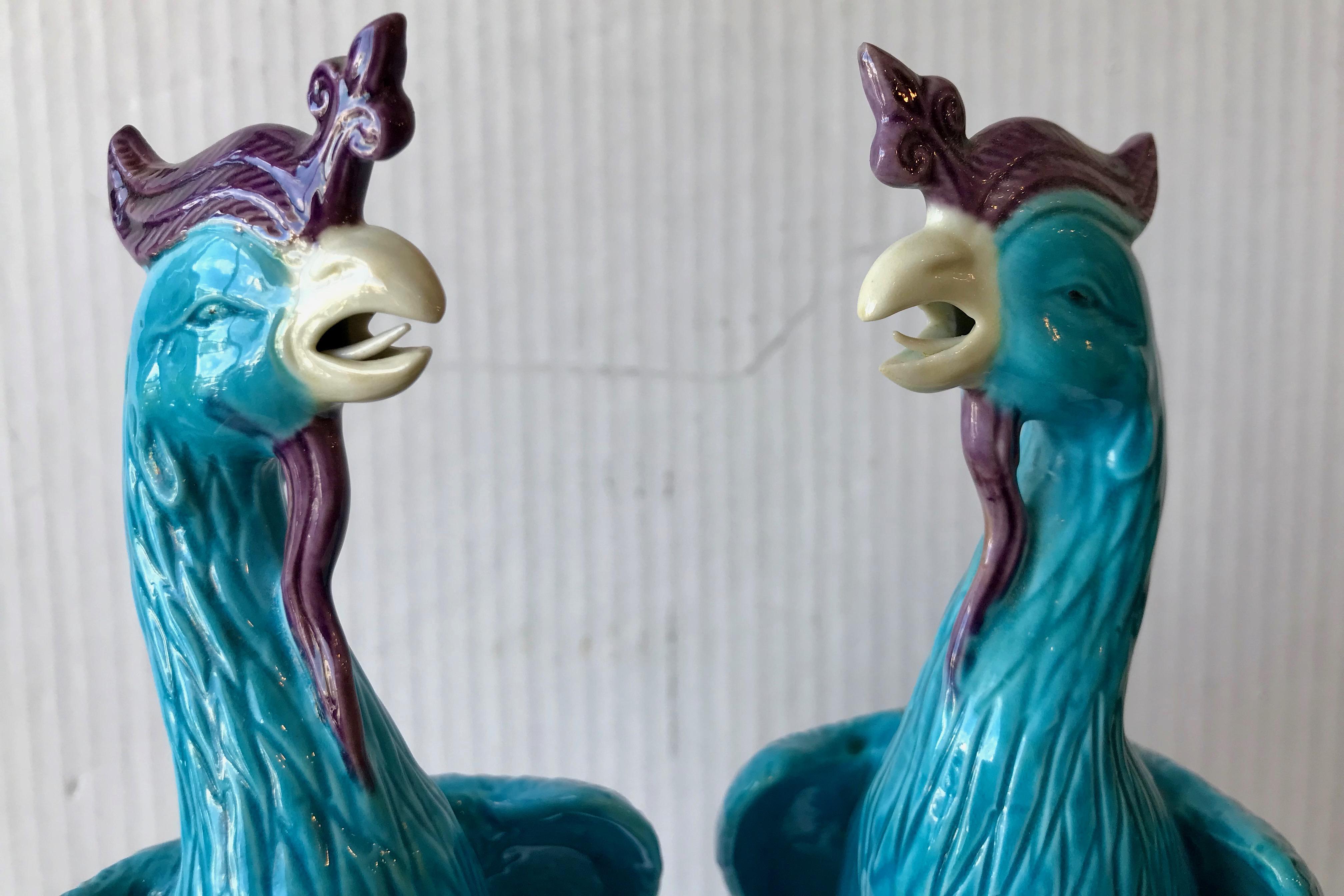 Pair of Chinese Birds of Paradise Figurines 7