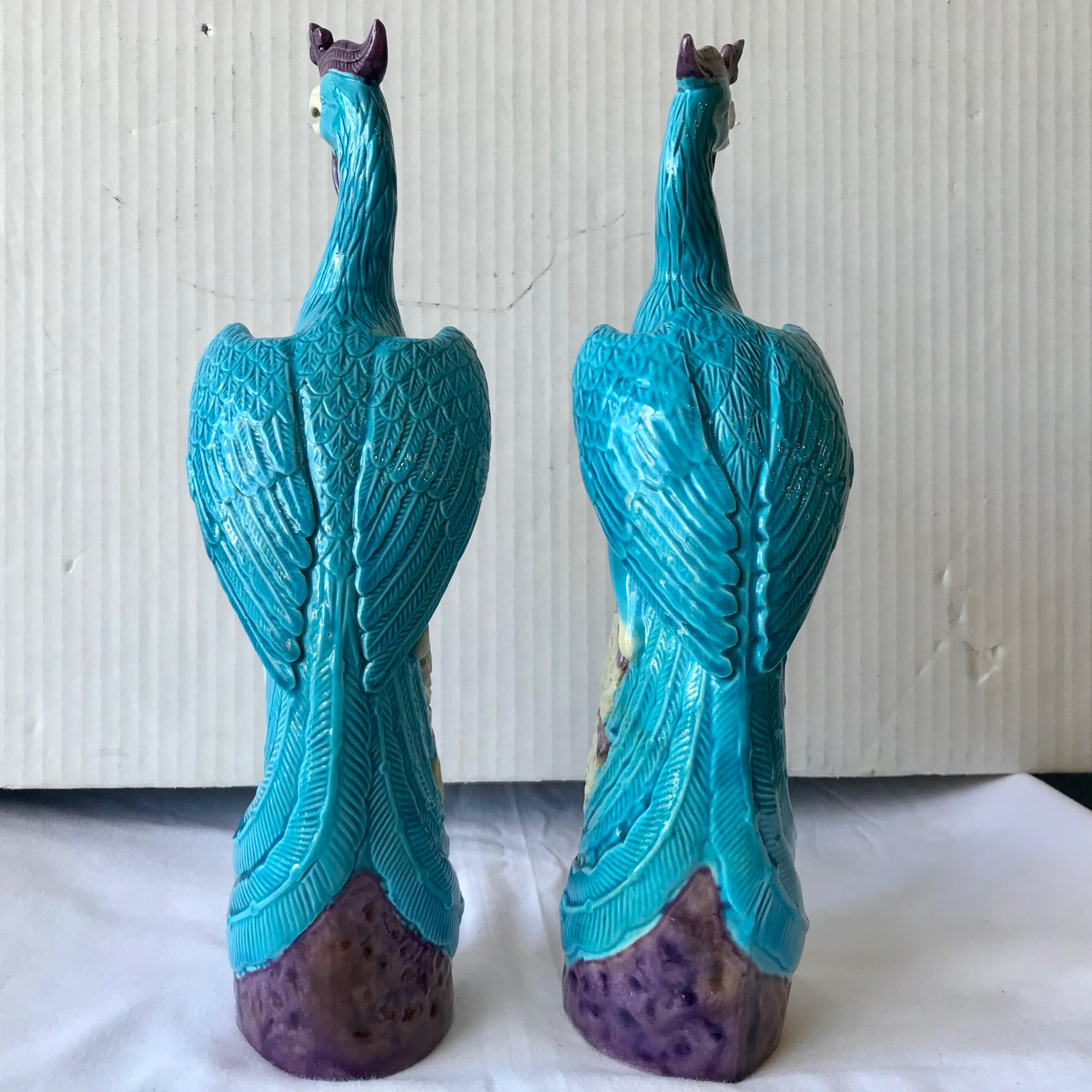 Pair of Chinese Birds of Paradise Figurines 3