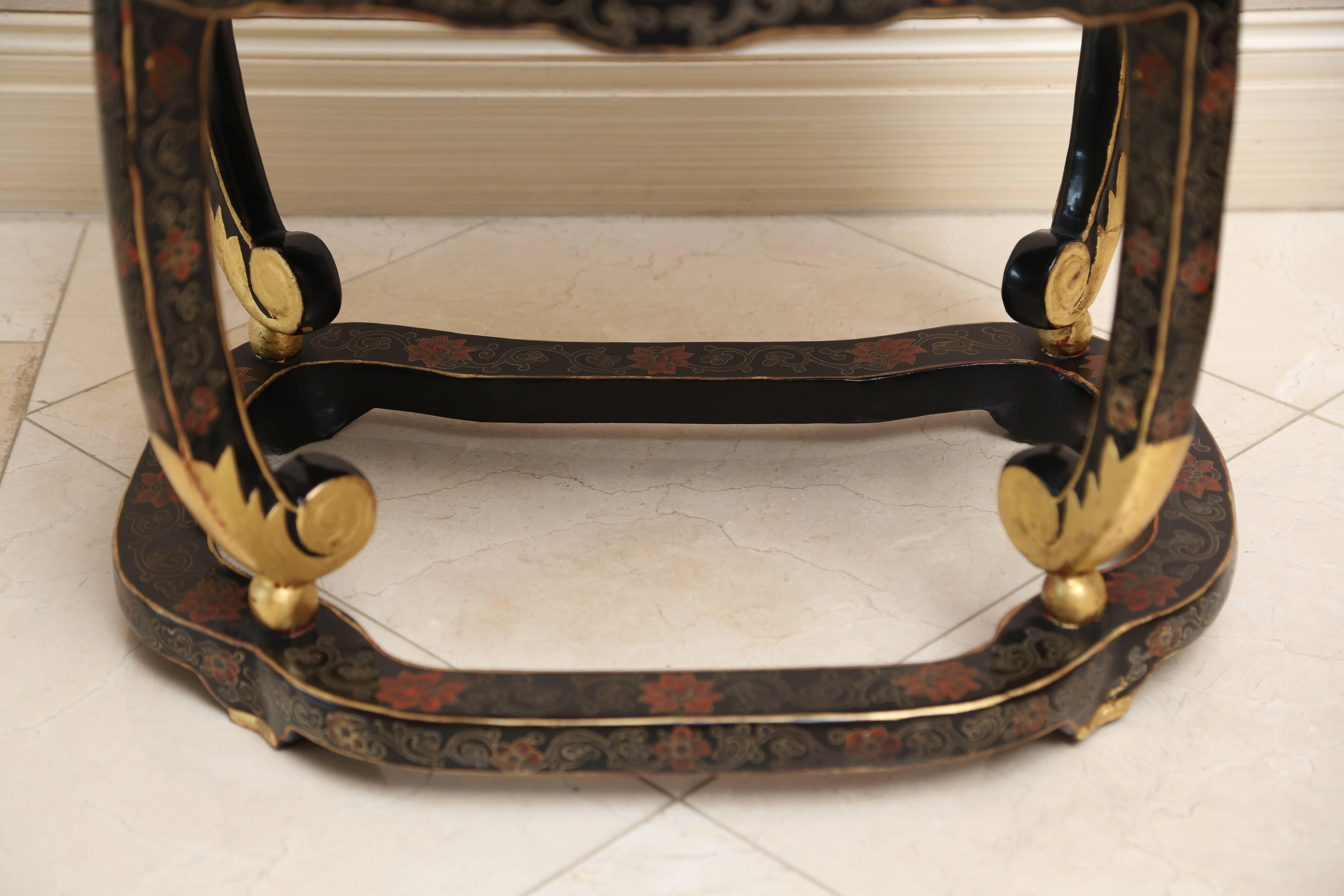 Pair of Chinese Black and Gilt Low Tables 4