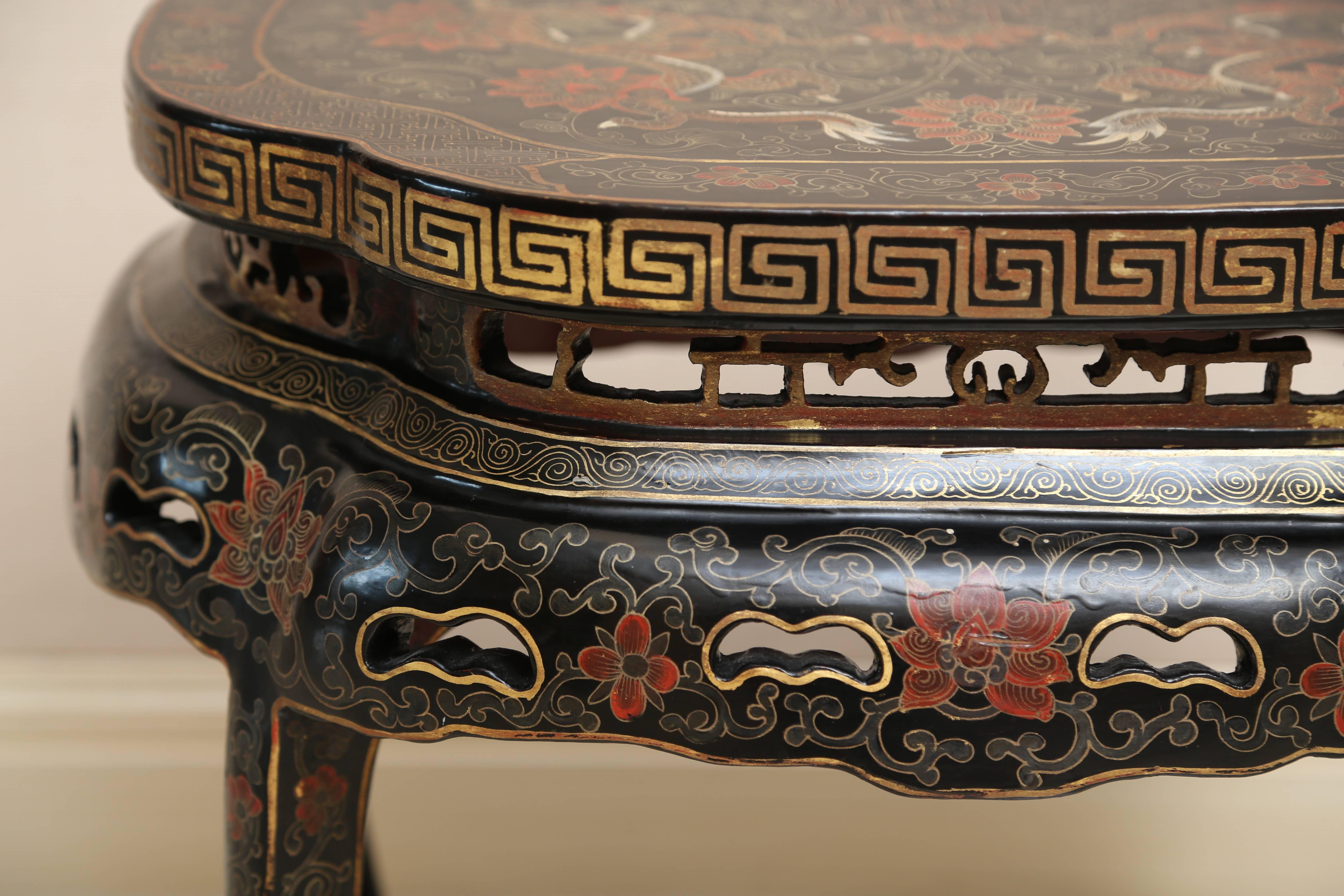 Pair of Chinese Black and Gilt Low Tables 5