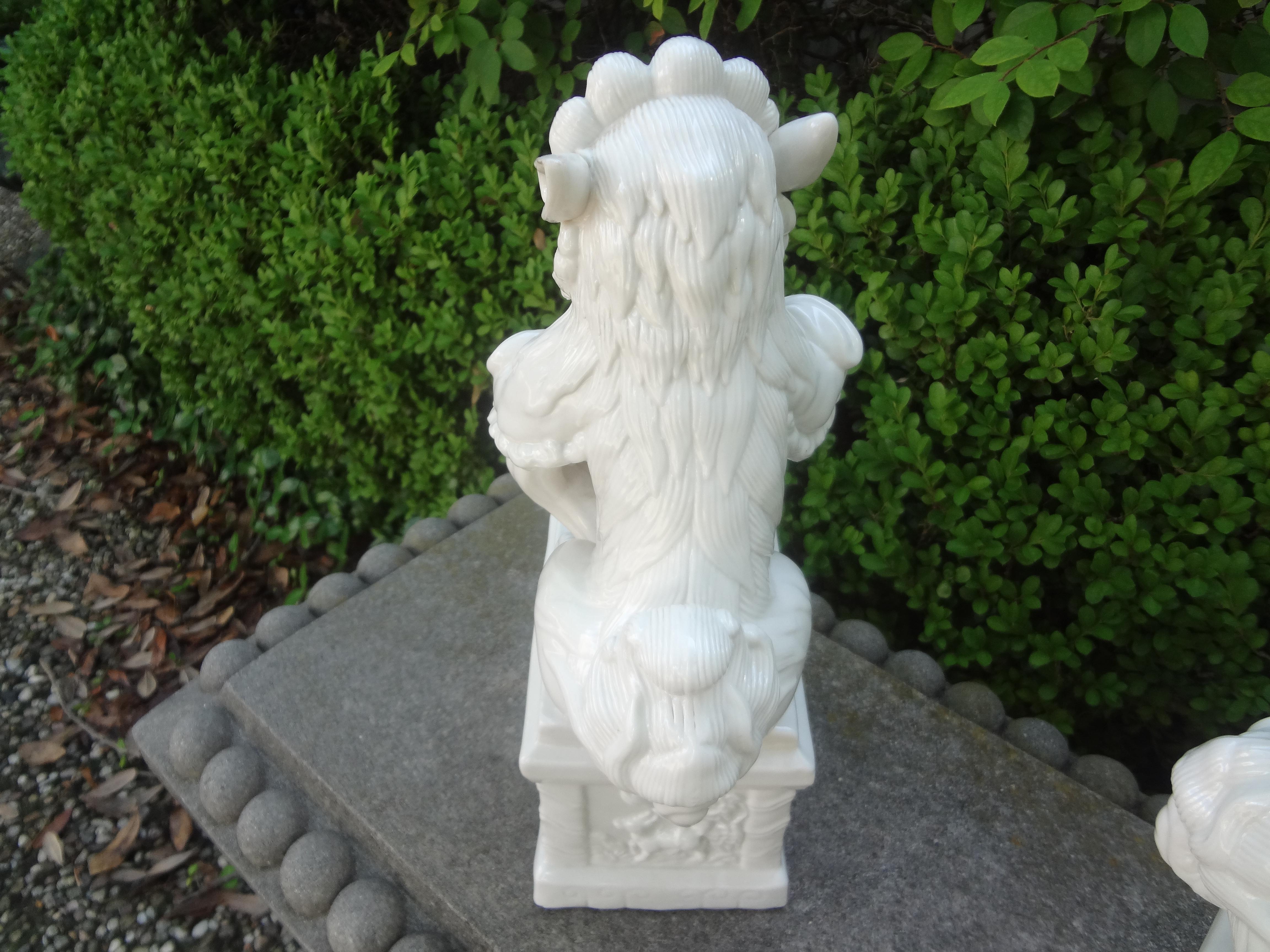 Pair of Chinese Blanc De Chine Foo Dogs 5