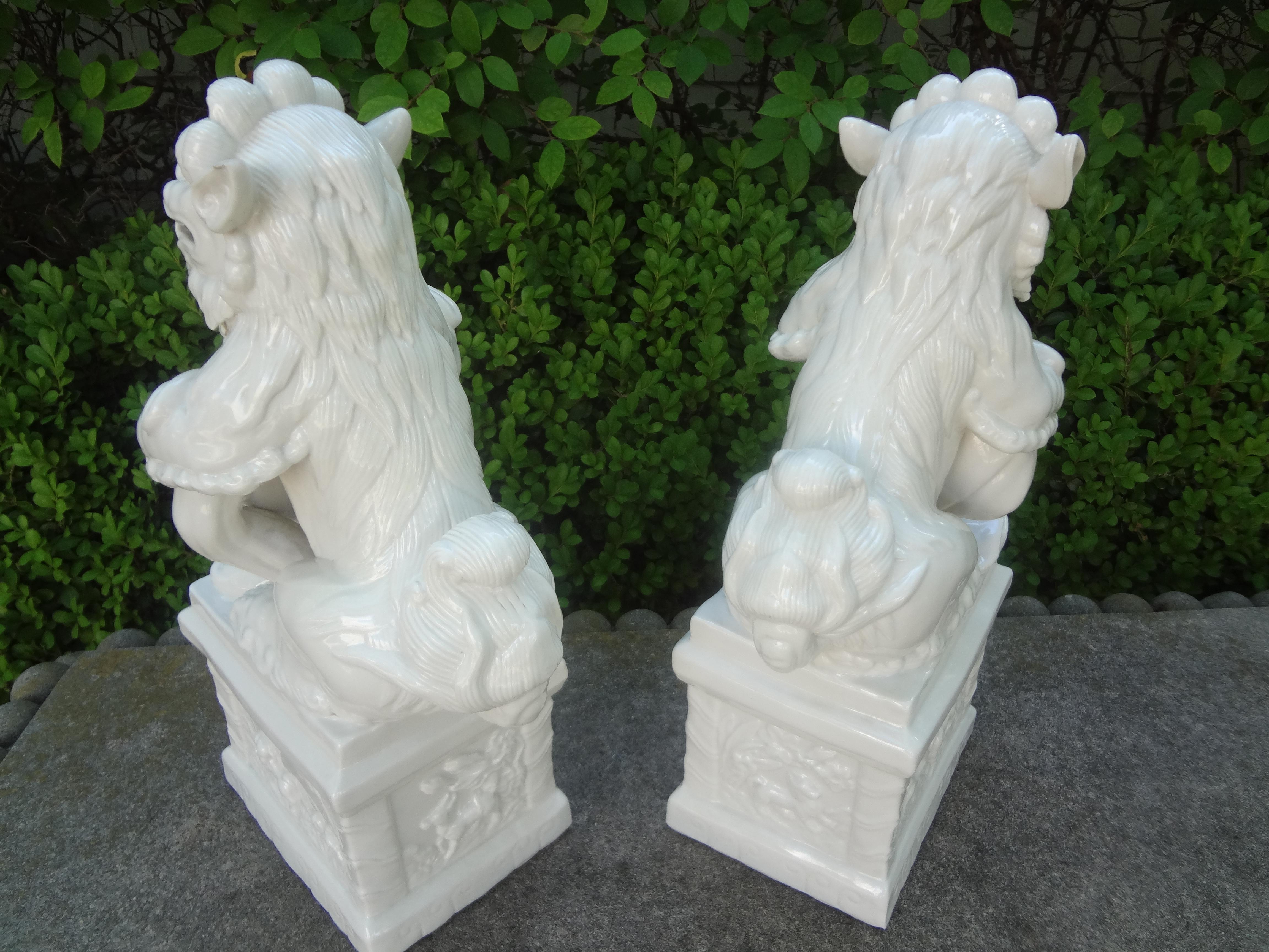 Pair of Chinese Blanc De Chine Foo Dogs 6